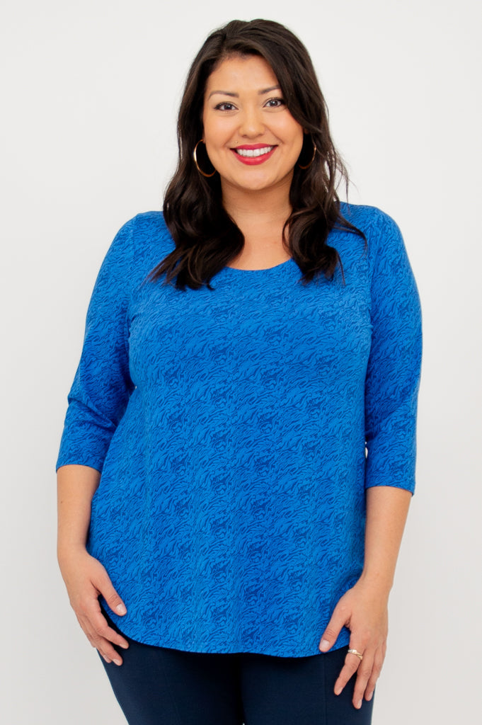 Jazz 3/4 Sleeve Women's Tops - Soft Bamboo Fabric, Cosmic Print - Perfect for Yoga, Casual Wear & Music Festivals
