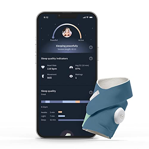 Owlet Dream Sock Smart Baby Monitor - Wearable Heart Rate & Oxygen O2 Tracker for Newborns & Infants | Real-Time Sleep Quality Monitoring | Perfect for Nursery, Travel & Peace of Mind Parenting