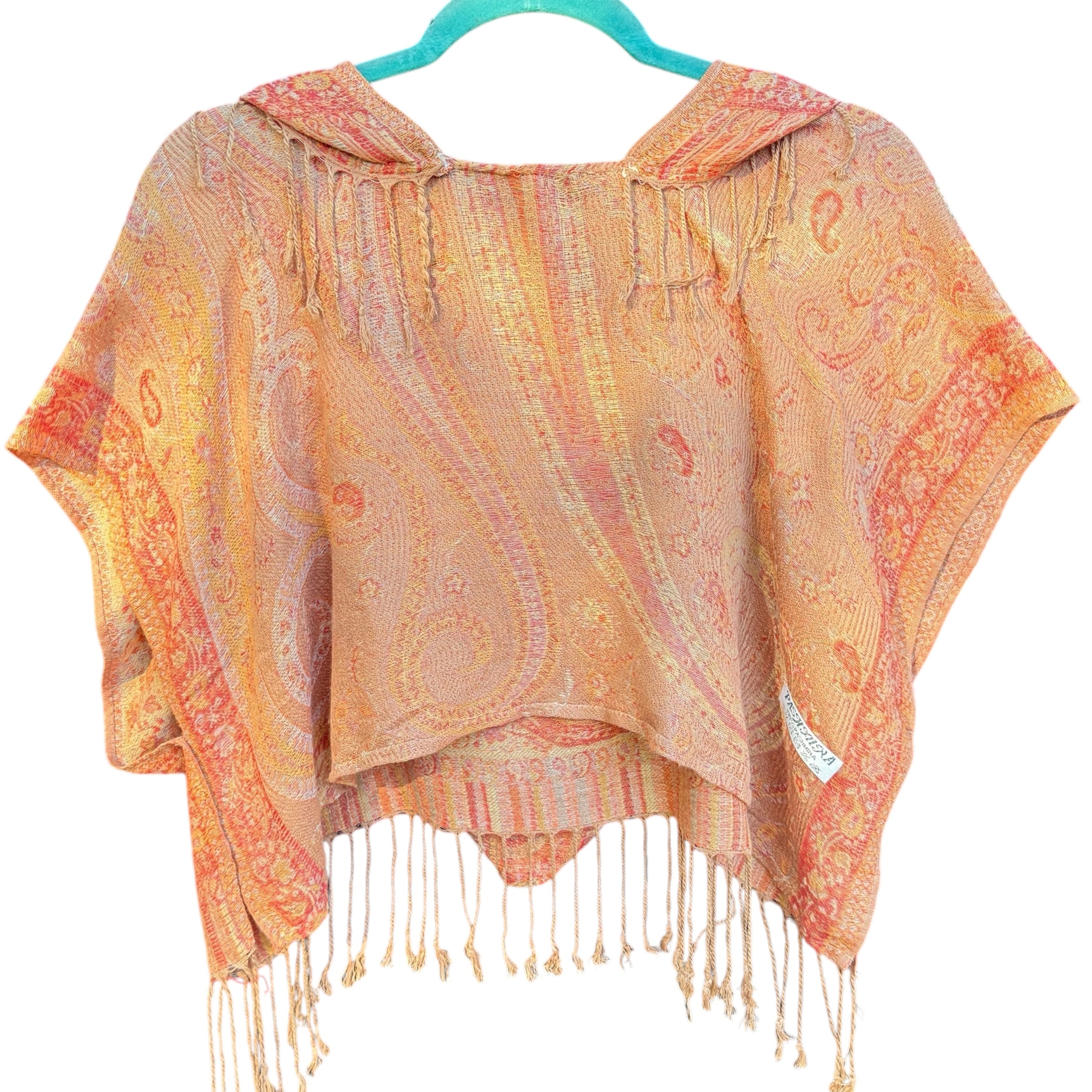 Stylish Sand Dunes Pashmina Hooded Crop Top for Women - Trendy Summer Beachwear & Casual Outfit