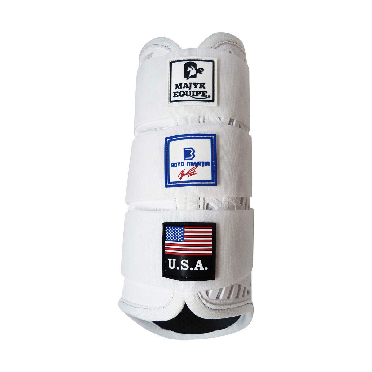 Majyk Boyd Martin Cross Country Hind Boots Small White – Durable Equestrian Riding Boots for Jumping & Eventing