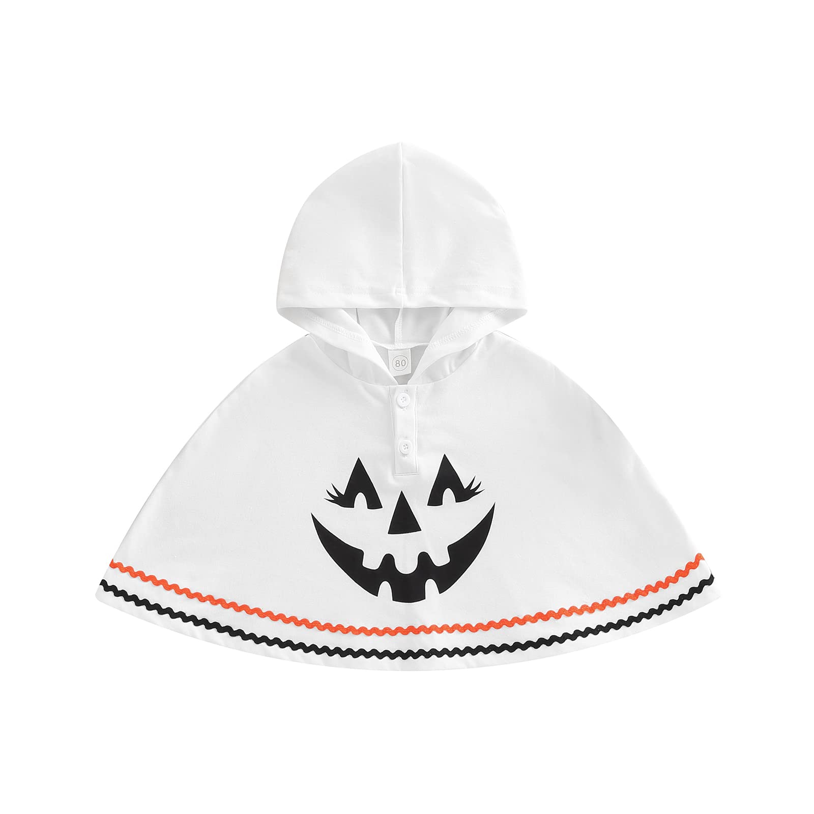 Unisex Halloween Ghost Costume for Kids - Pumpkin Face Print Hooded Cape Cloak for Boys & Girls | Fancy Dress Party, Cosplay & Trick-or-Treat Outfit