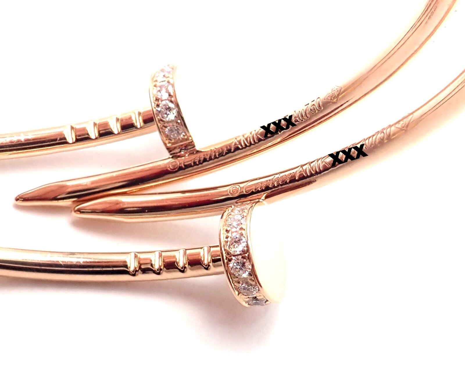 Authentic Cartier Juste un Clou 18k Rose Gold Diamond Hoop Earrings - Luxury Jewelry for Women, Perfect for Weddings, Parties & Special Occasions