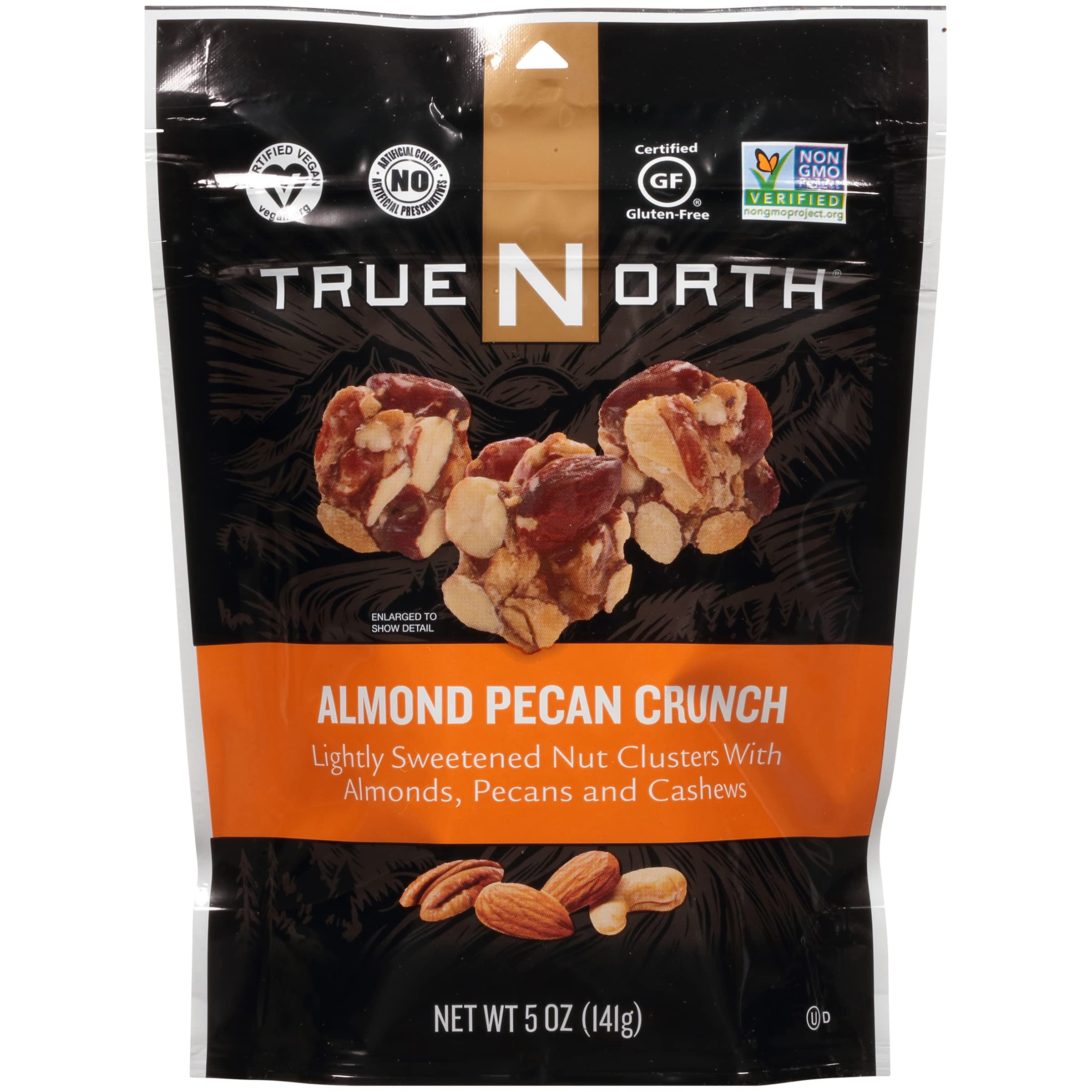 True North Nut Clusters - Almond Pecan Crunch Snack, 5oz (Pack of 1) | Gluten-Free, Non-GMO, Healthy Trail Mix for Hiking, Camping & Office Snacks