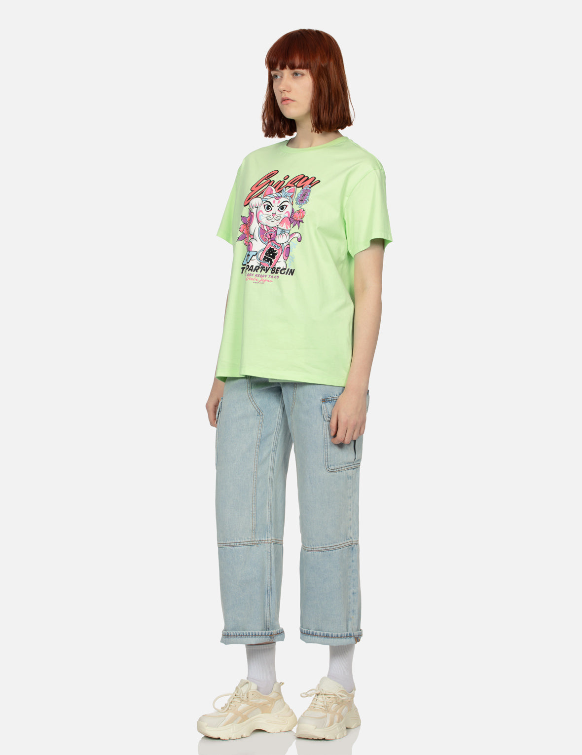 Distressed Multi-Pocket Cargo Jeans with Seagull Appliqué - Stylish & Comfortable Fit for Women | Perfect for Casual Outings, Streetwear & Outdoor Adventures