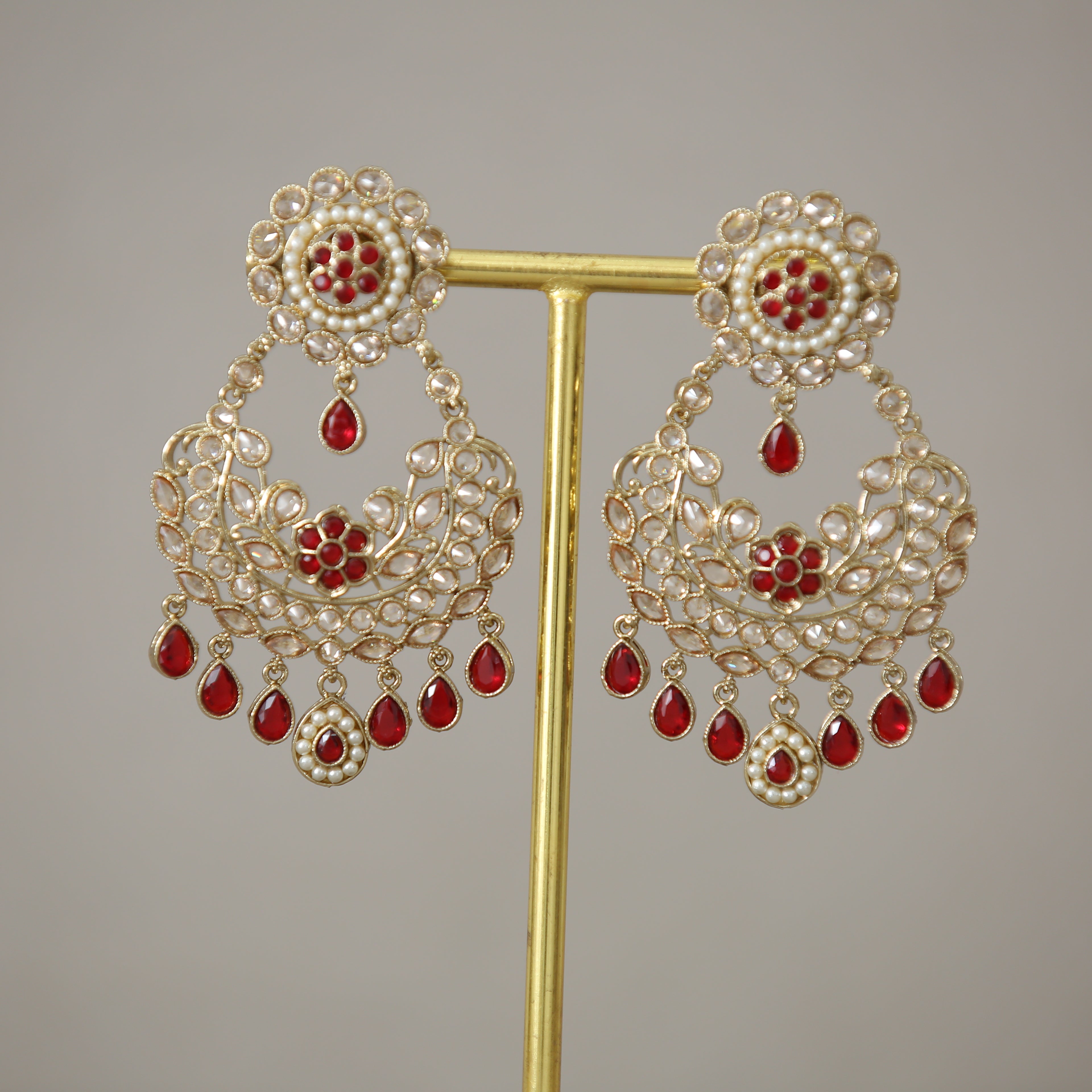 Barkha Polki Stone Earrings | Handmade Indian Jewelry for Women | Elegant & Traditional Dangle Earrings for Parties, Weddings & Festive Occasions