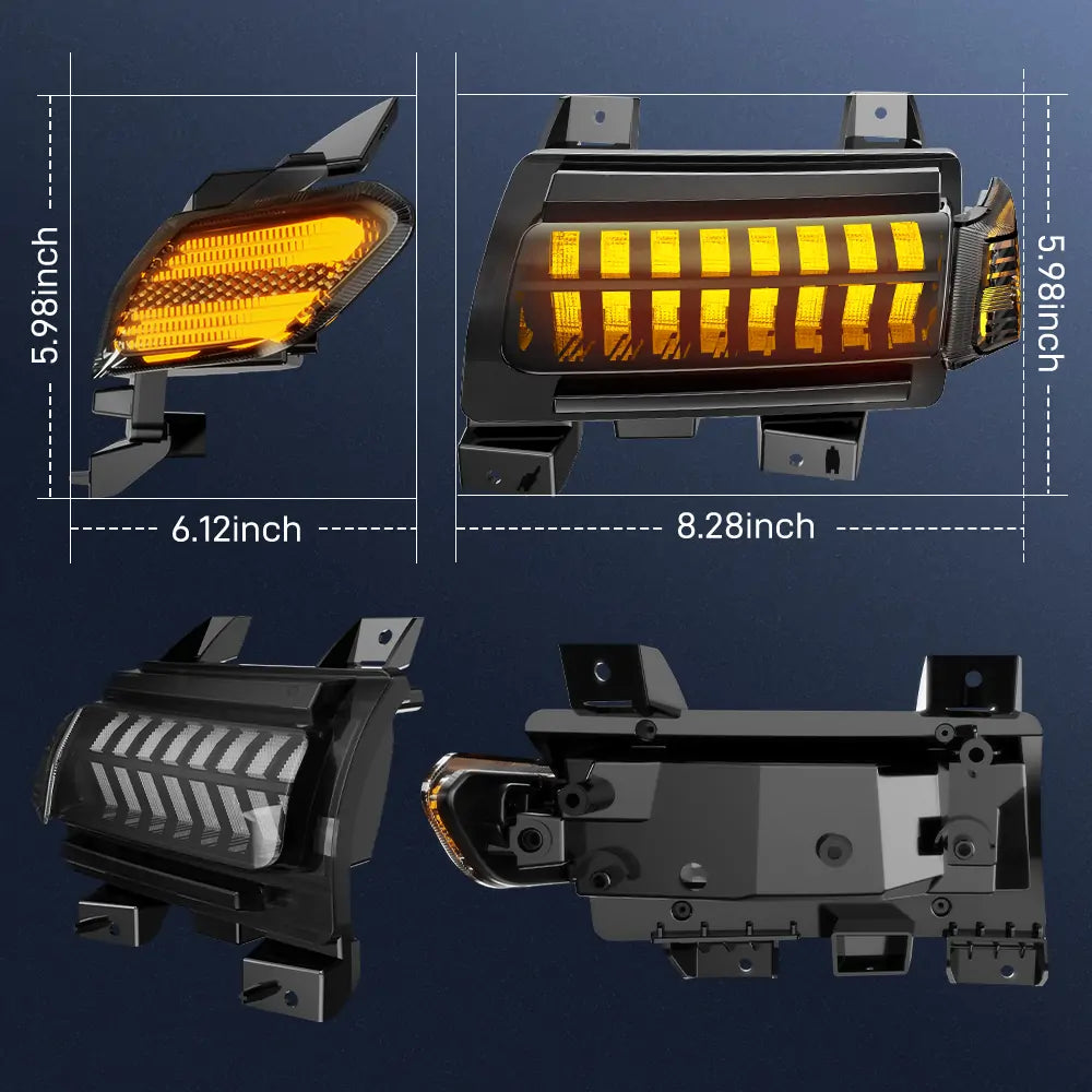 LOYO LED Fender Lights with Side Marker Lights for Jeep Wrangler JL Sport & Sport S - Waterproof Off-Road Lighting for Night Driving & Trail Adventures