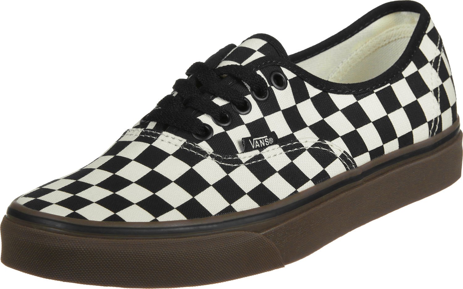 Vans Authentic Checkerboard Black/Gum Sneakers for Men - Size 7 | Classic Skate Shoes for Casual Wear, Street Style & Everyday Comfort
