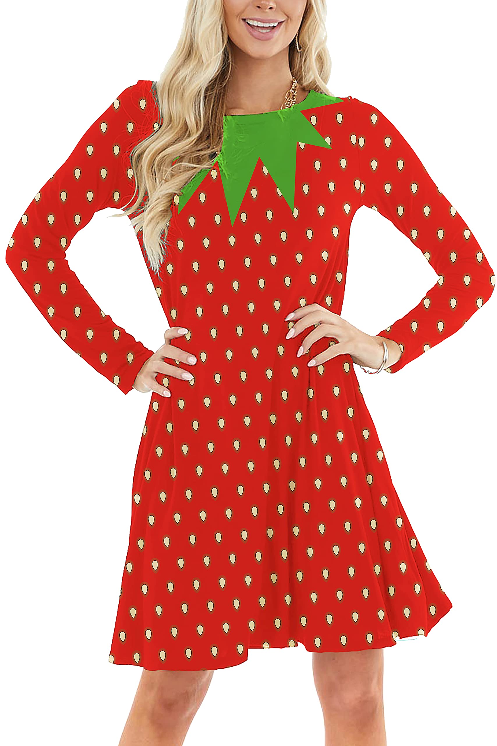 Deerose Women's Sleeveless Watermelon Print Summer Dress with Pockets - Cute Funny Fruit Outfit for Beach, Vacation & Casual Wear