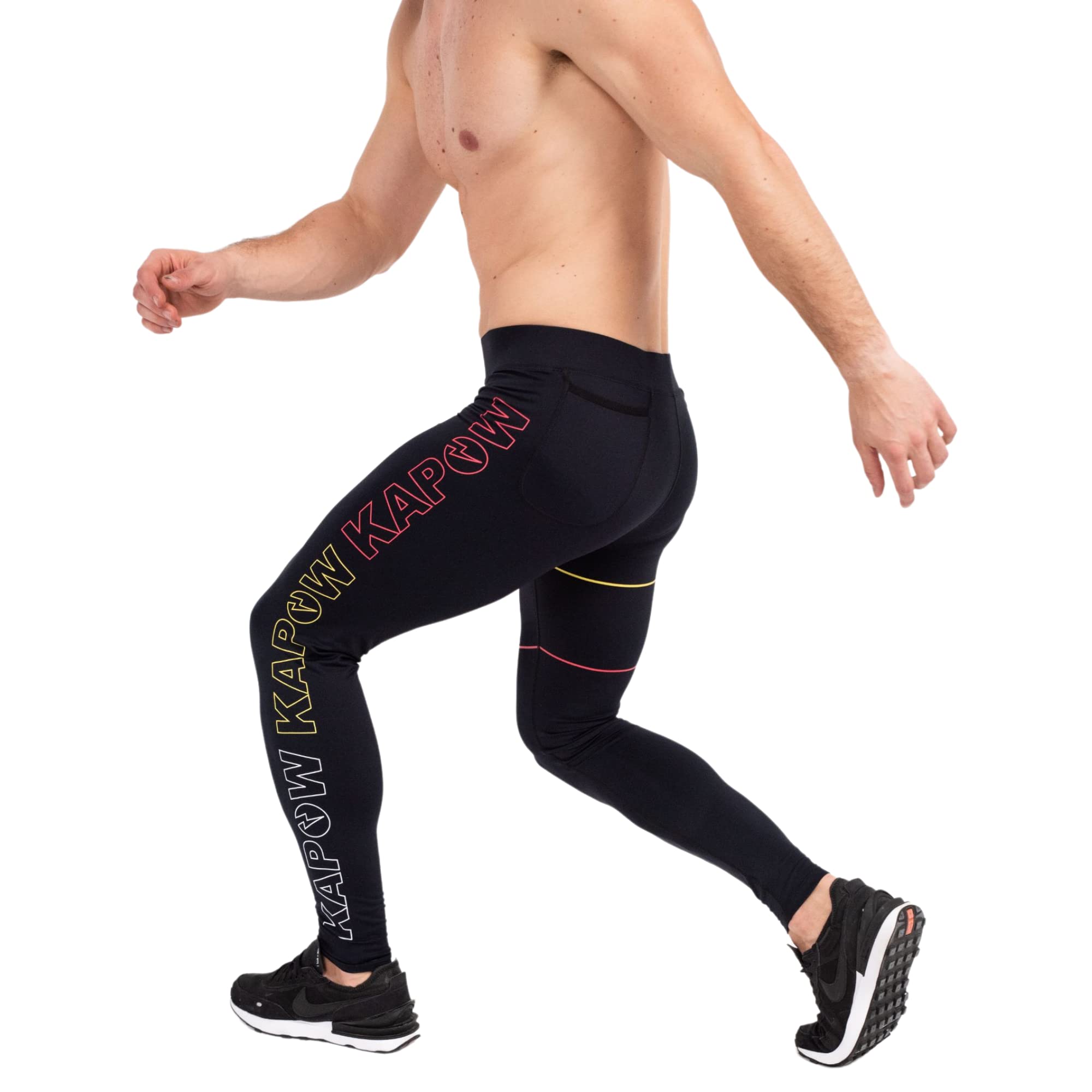 Kapow Meggings Performance Pro Range - Men's Compression Leggings with Pockets for Running, Gym & Training - Moisture-Wicking Athletic Workout Pants for Yoga, Cycling & CrossFit