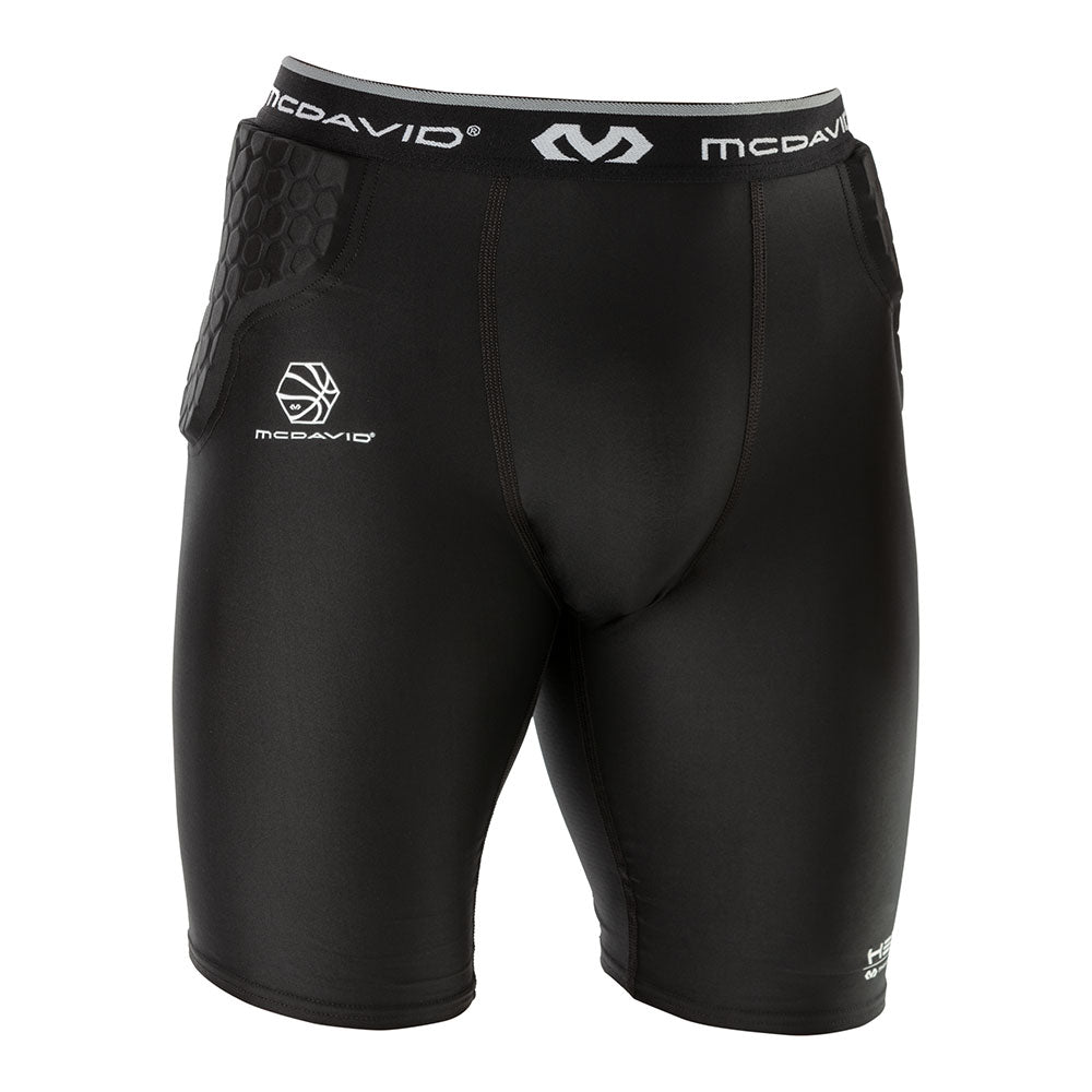 HEX® Basketball Compression Shorts with Hip & Tailbone Pads - Men's Protective Sports Shorts for Basketball, Training & Workouts