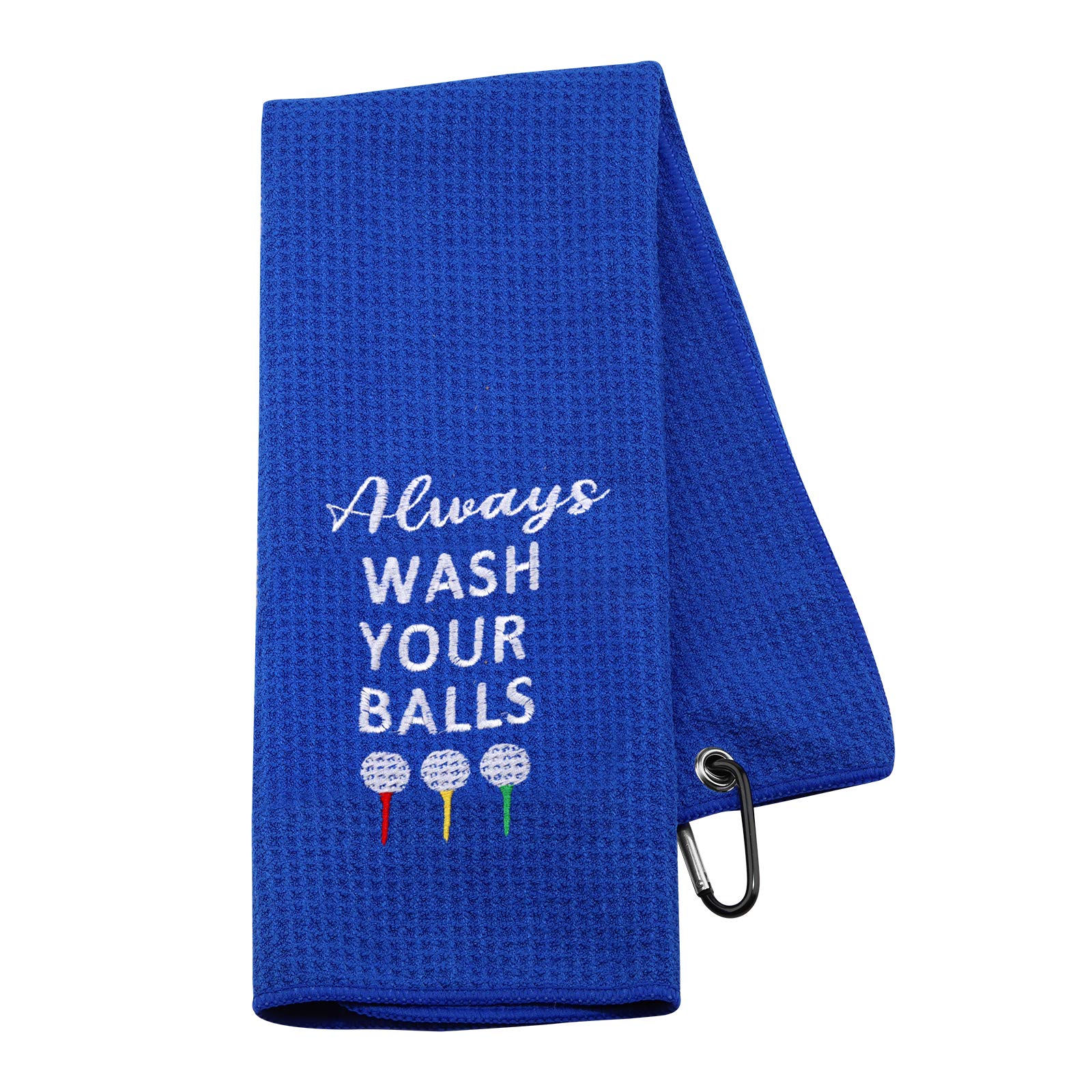 Funny Golf Towel Gift for Men - 'Always Wash Your Balls' Novelty Golf Accessory - Perfect for Father's Day, Birthday & Golf Enthusiasts - Great for Course Play, Practice & Golf Tournaments