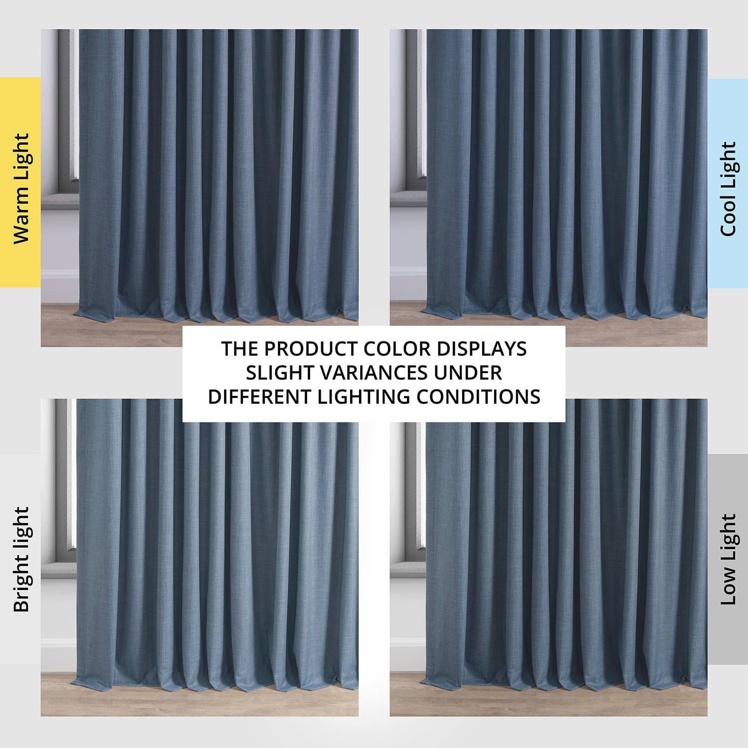 Premium Dark Blue Extra Wide Blackout Curtains - Thermal Insulated Linen Hotel Drapes for Bedroom, Living Room & Home Theater (90