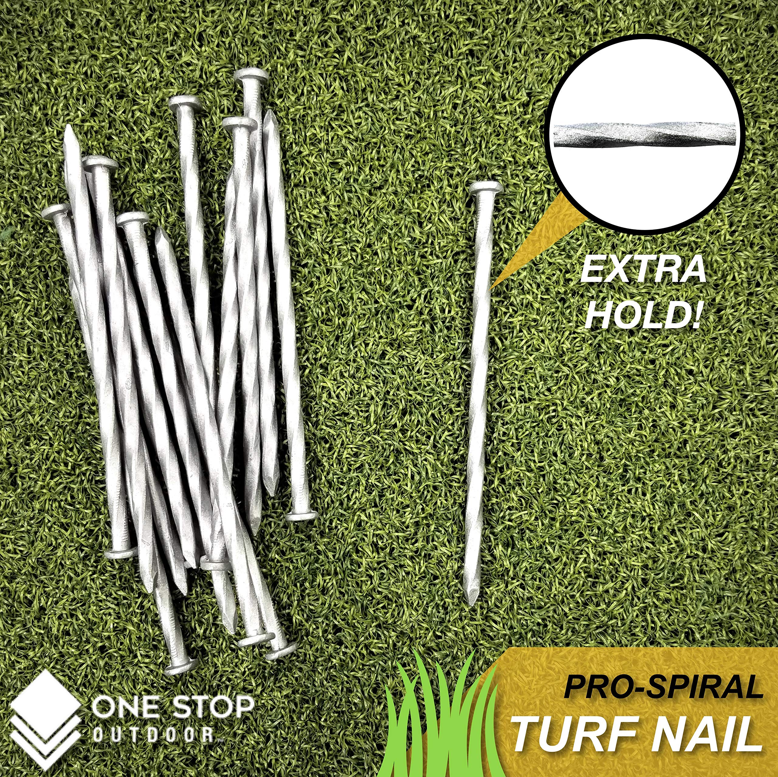 150-Pack 6-Inch Galvanized Steel Landscape Stakes - Heavy Duty Spiral Turf Nails for Artificial Grass, Garden Edging, Pavers, Timbers & Outdoor Projects - Perfect for DIY Lawn Installation & Yard Maintenance