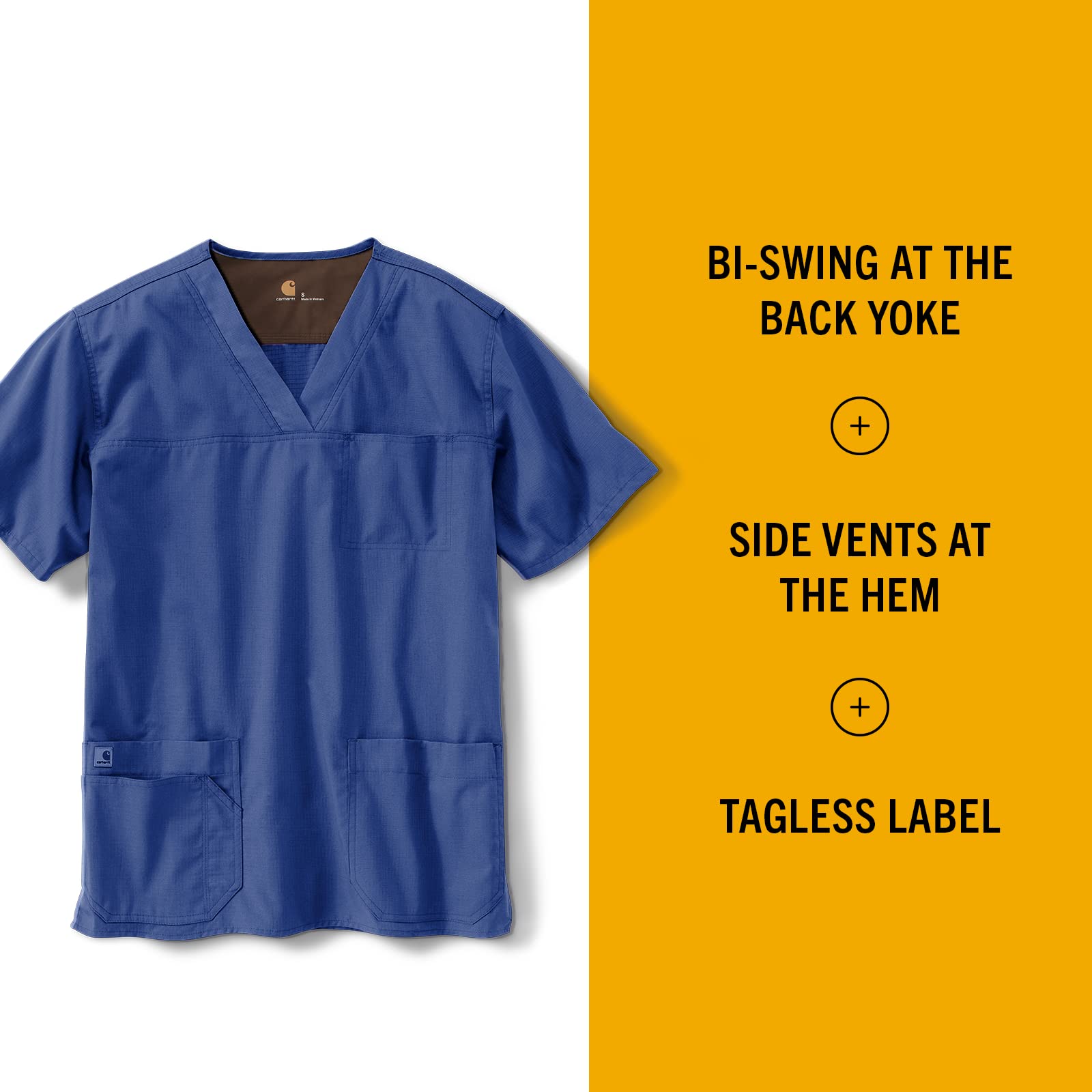Carhartt Men's Ripstop Multi-Pocket Scrub Top - Durable Work Shirt for Medical Professionals & Healthcare Workers - Perfect for Hospitals, Clinics & Nursing Shifts