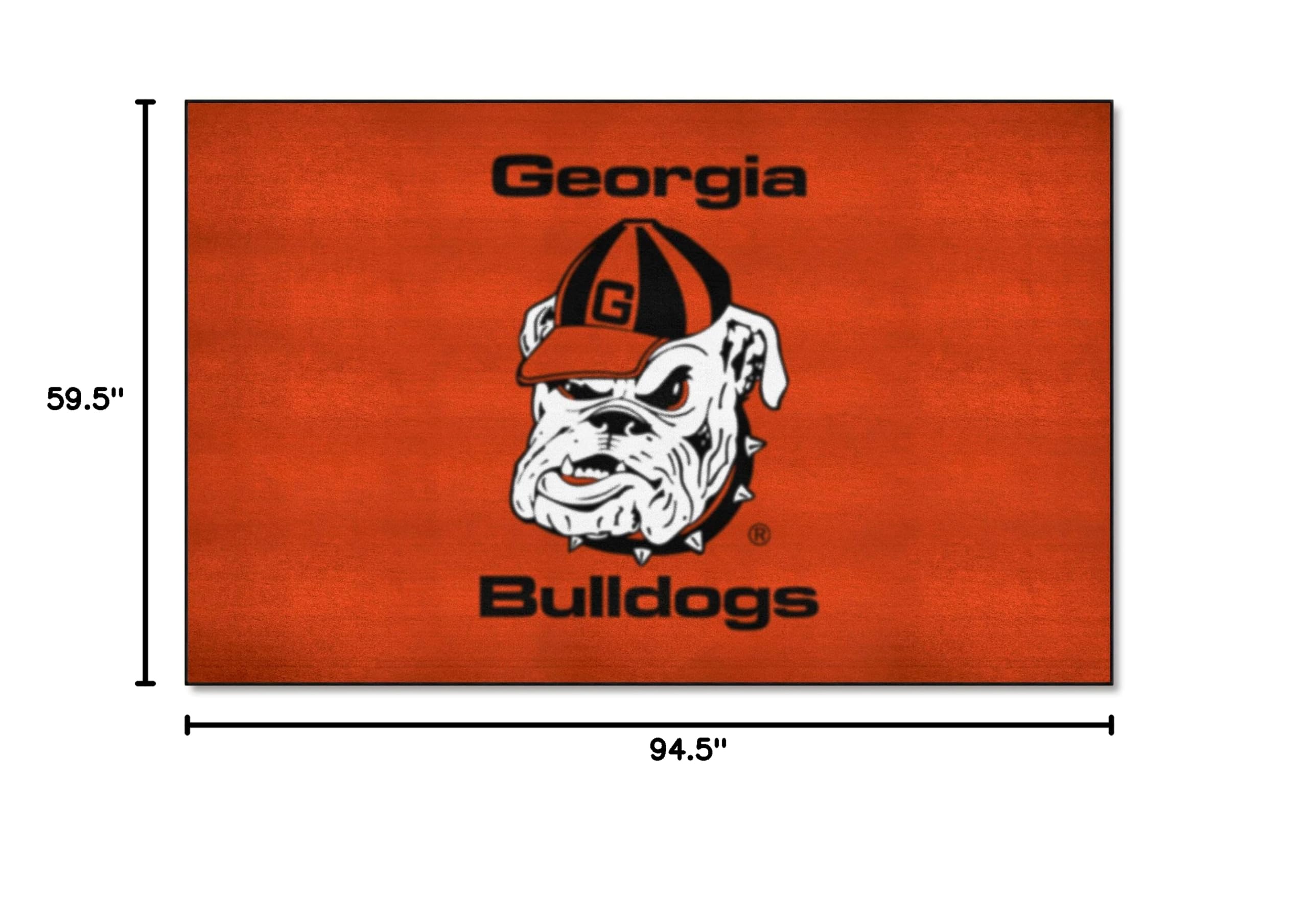 FANMATS 4959 Georgia Bulldogs Ulti-Mat Rug - 5ft x 8ft College Football Fan Rug with Bulldog Logo - Perfect for Game Room, Living Room Decor & Tailgating Parties (Red)