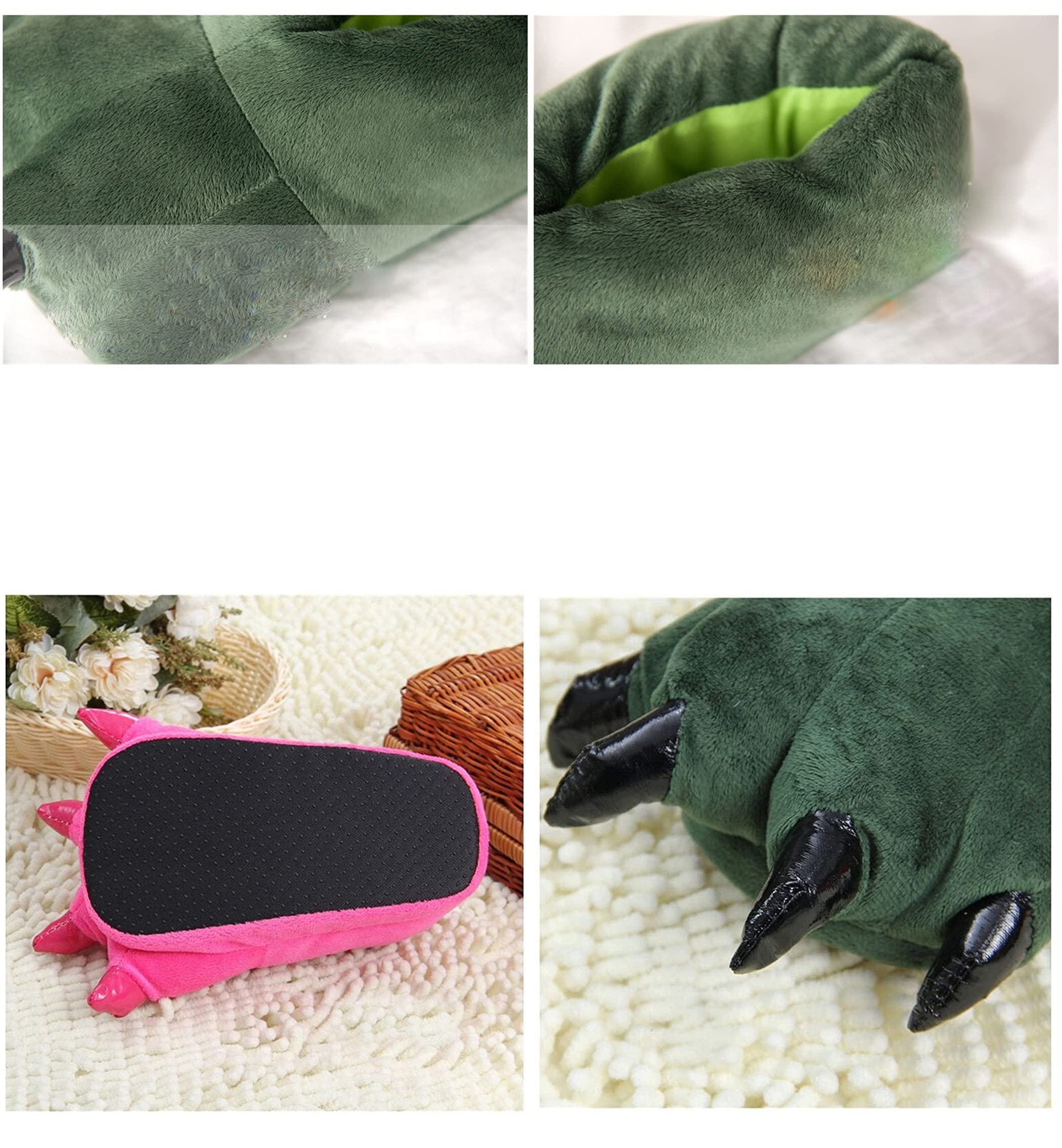 YILANLAN Unisex Plush Animal Paw Slippers - Dinosaur Claw Fuzzy Warm House Shoes for Men & Women | Cozy Indoor/Outdoor Wear for Winter, Home, Lounge & Gifts