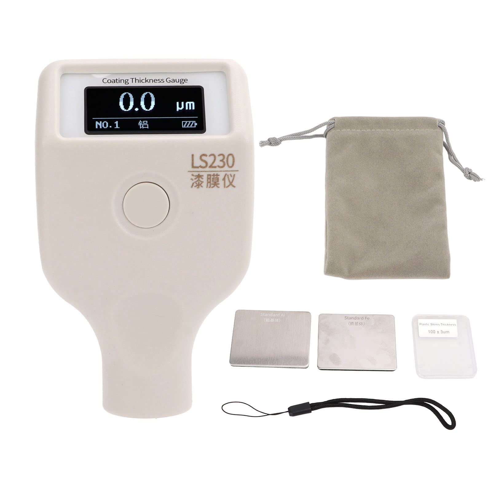 LS230 Digital Paint Coating Thickness Gauge Meter - Automotive Car Coating Thickness Tester for Auto Body, Metal & Plastic - Perfect for Car Detailing, Auto Repair & Quality Control