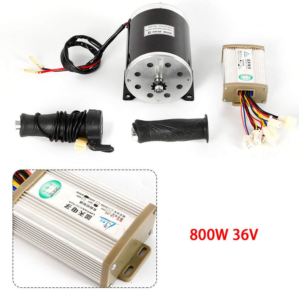 800W High Speed 36V DC Brush Motor Kit with Speed Controller & Throttle - for Electric Bikes, Scooters, Mini Bikes, ATVs & Go-Karts | Perfect for Commuting, Off-Road Adventures & DIY Electric Vehicle Projects