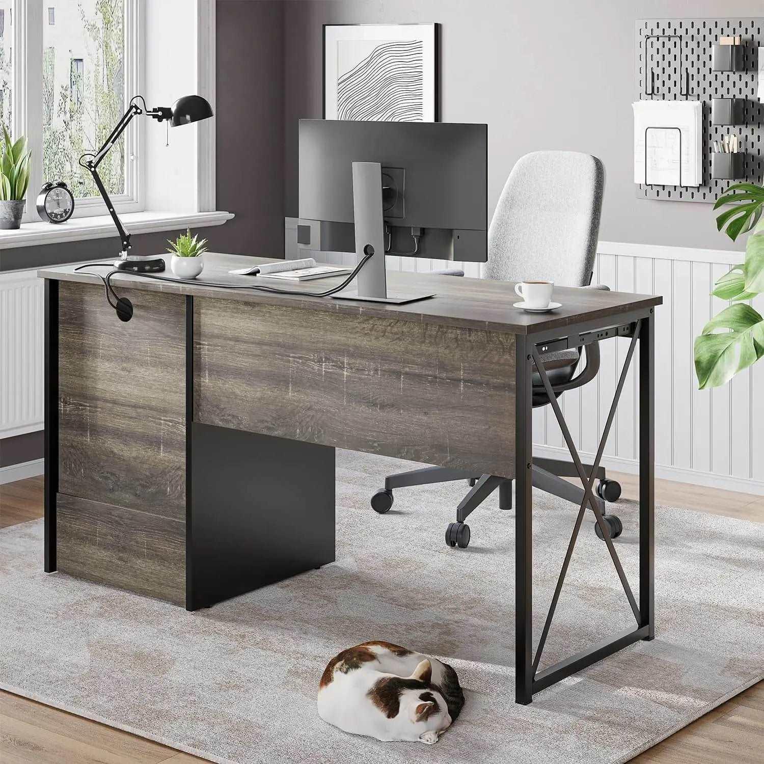 Bestier Computer Desk with Keyboard Tray & Storage Drawers - Home Office Desk for Work, Study & Gaming - Ergonomic Writing Desk for Small Spaces & Bedrooms
