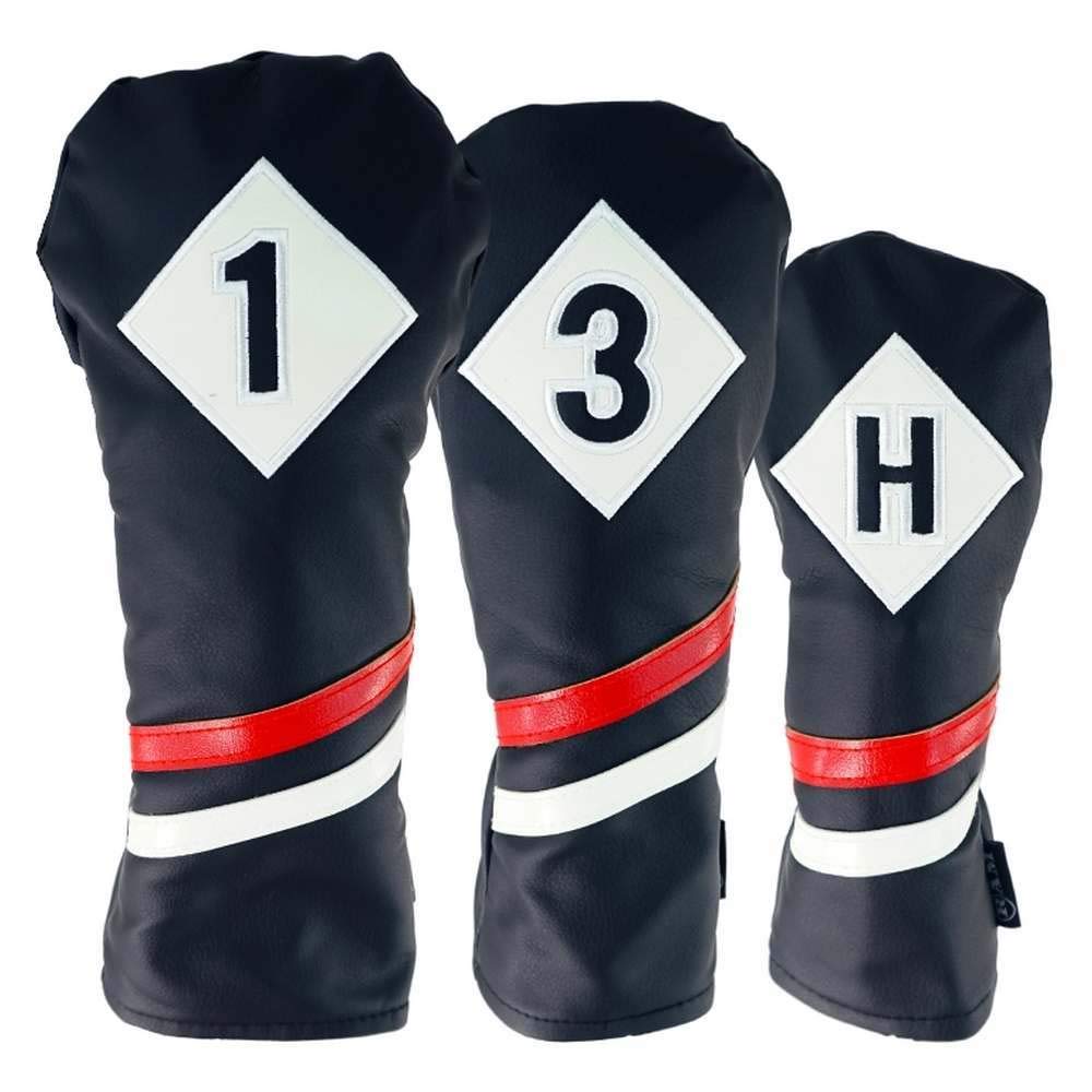 Ram Golf Premium Vintage Style PU Leather Headcovers - Retro Black for Classic Golf Clubs | Perfect for Golf Enthusiasts and Club Protection