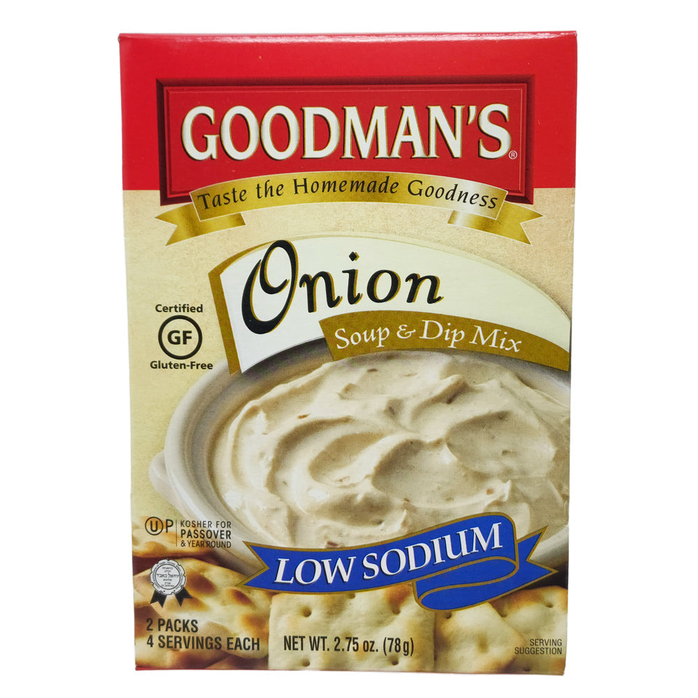 Goodman's Low Sodium Onion Soup & Dip Mix - 2.75oz (Pack of 1) | Healthy Seasoning for Soups, Salads & Homemade Dips | Perfect for Parties, BBQs & Family Gatherings