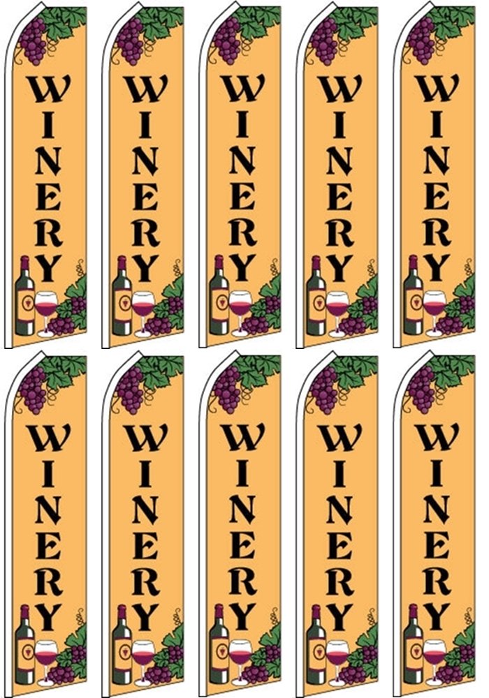 10 Pack Swooper Flutter Flags for Wine Bottles - Brown, Black, Green - Perfect for Winery Decor, Party Favors, and Outdoor Events