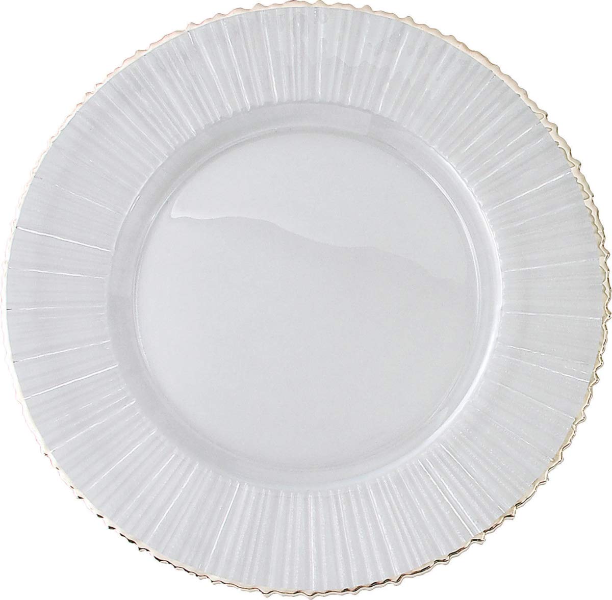 31111 Rim Chargers Plate44; Ray & Gold - Set of 4 Elegant Dinner Plates for Wedding, Holiday & Formal Dining Decor