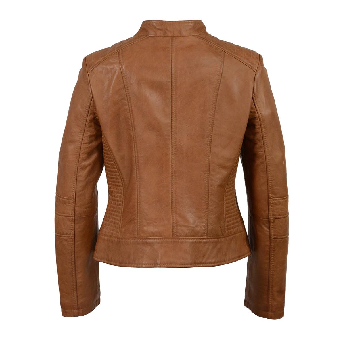 Milwaukee Leather Women's Black Zip Front Stand Collar Motorcycle Jacket SFL2860 - Stylish Biker Jacket for Riding & Casual Wear