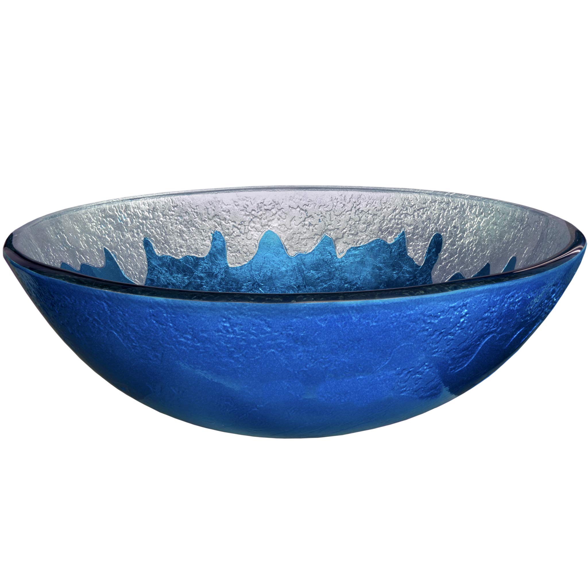 Novatto DIACCIO Modern Glass Vessel Bathroom Sink - Round Above Counter Basin for Vanity, Powder Room & Bathroom Decor - Perfect for Contemporary Home & Hotel Renovation
