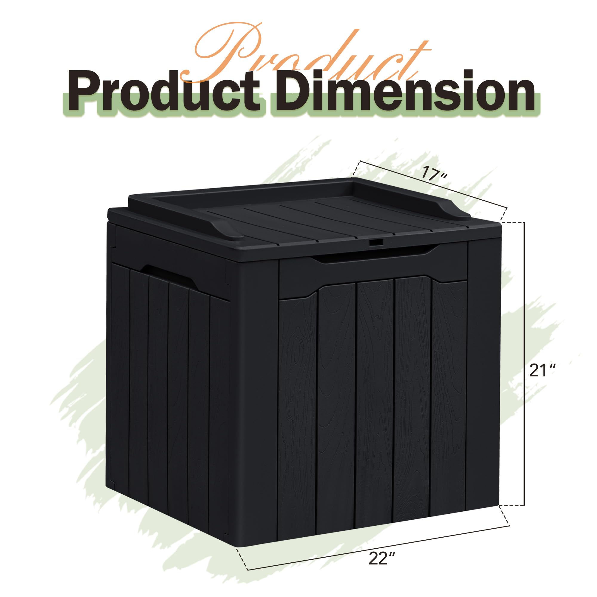 Greesum 31 Gallon Outdoor Deck Box - All Weather Waterproof Storage Container for Patio Furniture, Cushions, Pool Toys & Package Deliveries - Durable Black Deck Storage Box for Backyard, Garden & Poolside Use