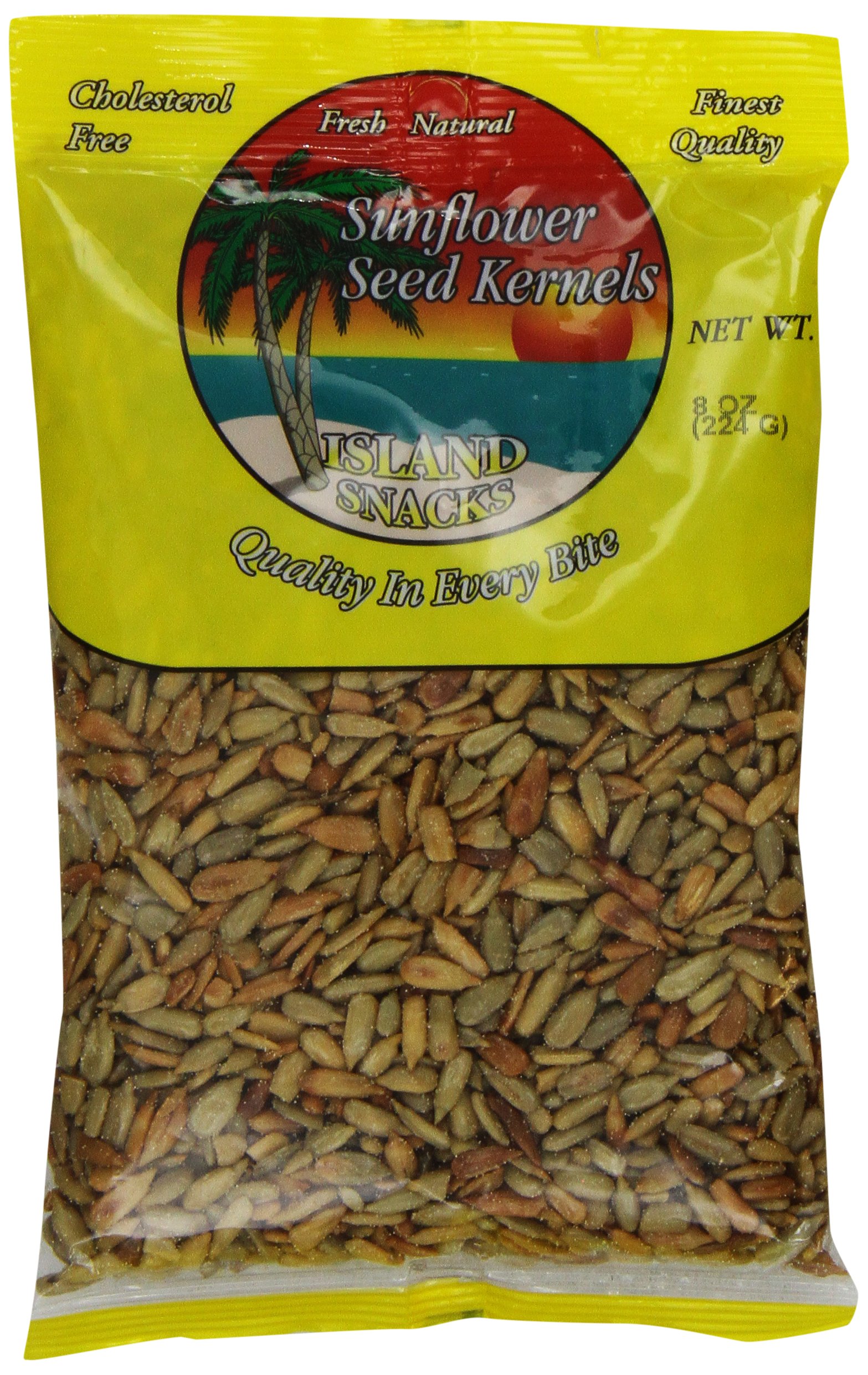 Premium Roasted Sunflower Seeds Kernels - 8-Ounce (Pack of 6) - Healthy Snack for Hiking, Road Trips & Office Breaks - Island Snacks Brand