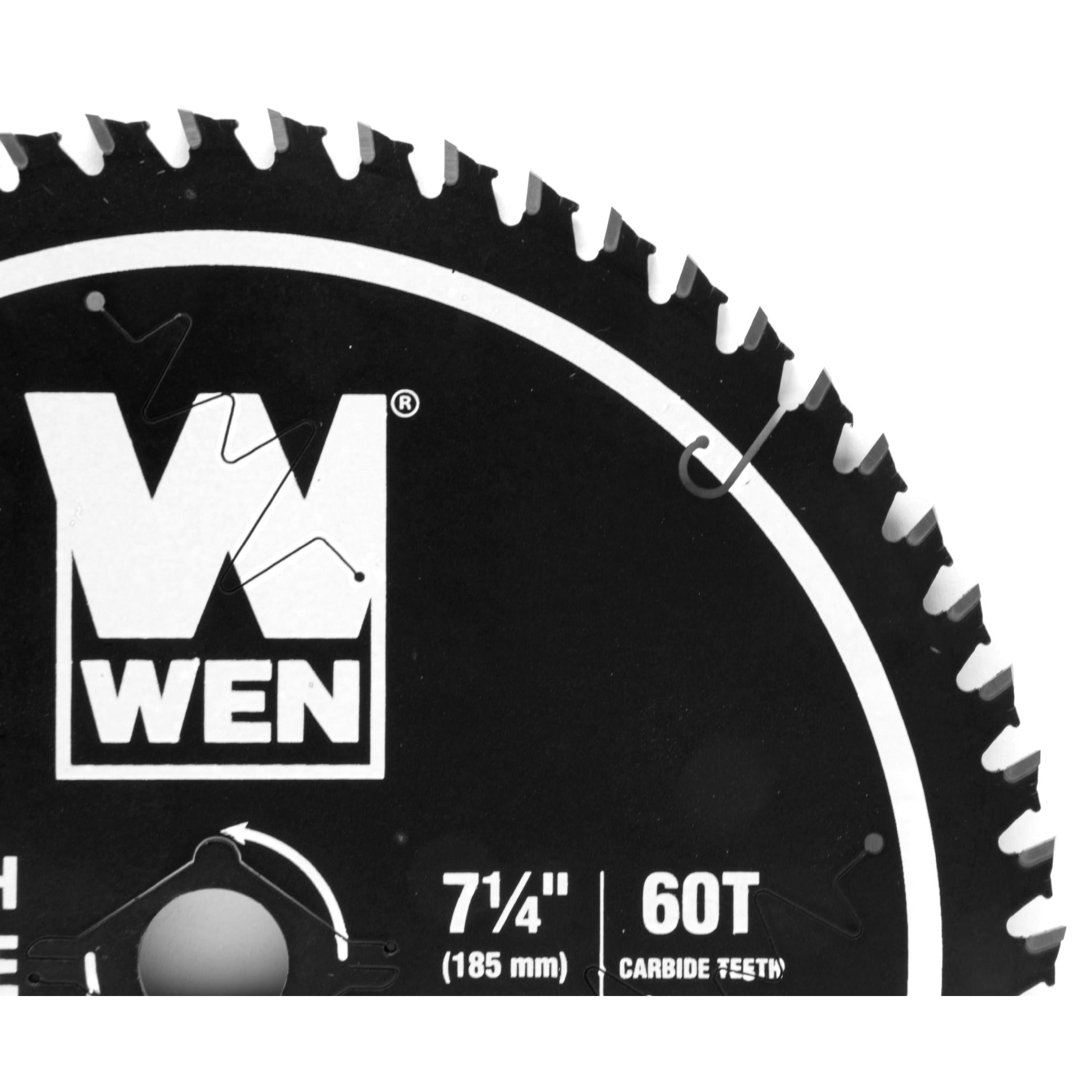 WEN BL0760 7.25-Inch 60-Tooth Carbide Tipped Circular Saw Blade - Ultra Fine Finish with Cool Cut Coating | Professional Woodworking & DIY Projects