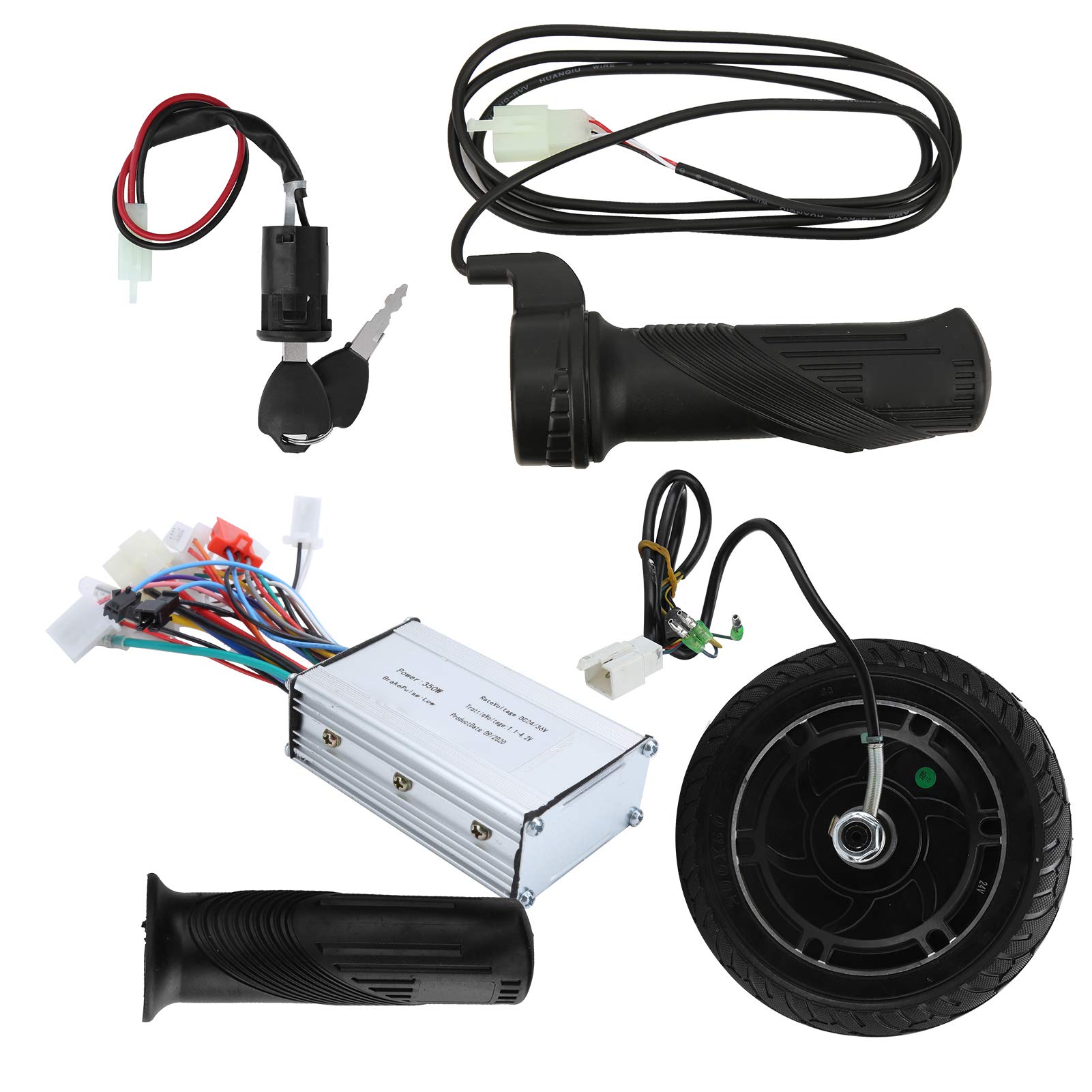 24V 350W Brushless Hub Motor Kit - 8 Inch Electric Scooter Conversion Set for DIY E-Scooter Upgrades | Perfect for Commuting, Campus Travel & Urban Mobility