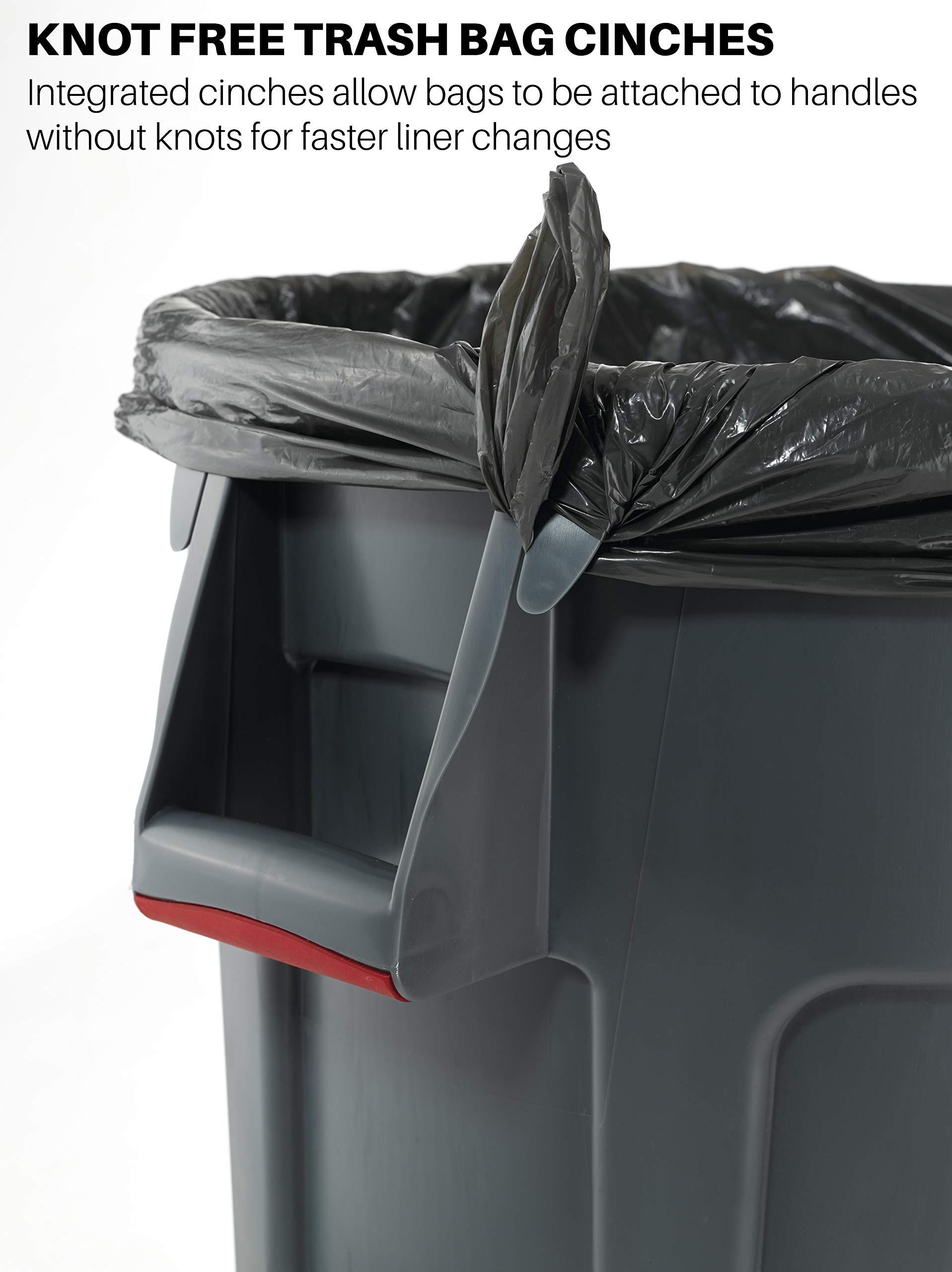Rubbermaid BRUTE 55-Gallon Heavy-Duty Round Vented Trash Can - Gray, Commercial Grade for Landscaping, Construction, Restaurants, Stadiums, Offices & Warehouses | Durable Waste Bin for Indoor & Outdoor Use