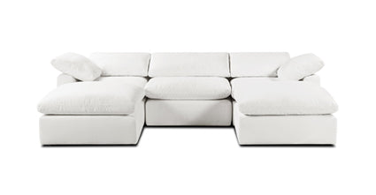 5-Seat Aspen Modular Double Chaise Sectional Sofa - Modern L-Shaped Living Room Couch for Family Gatherings & Movie Nights