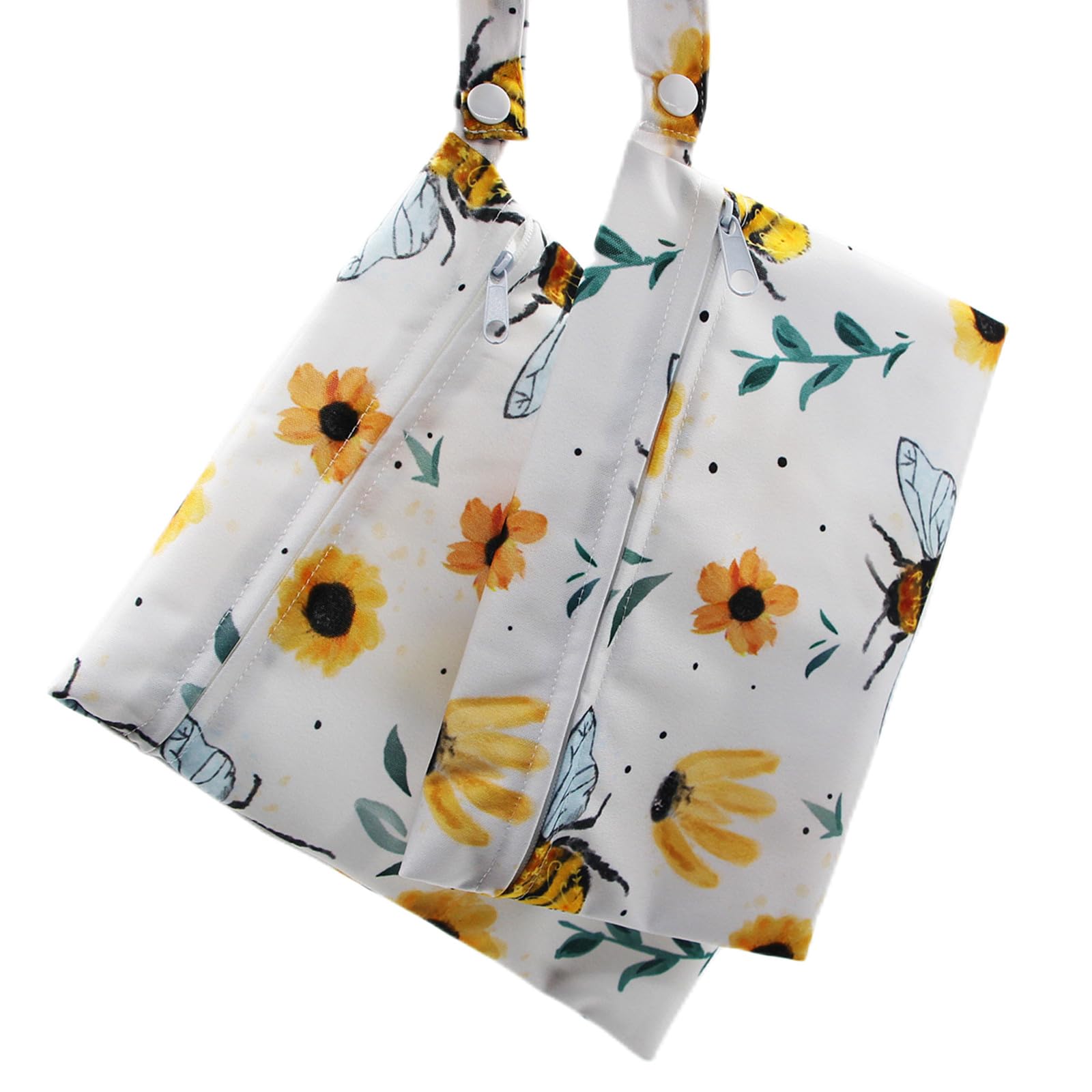 2 Pack Waterproof Wet Dry Bags for Baby Diapers & Breast Pump Accessories - Reusable Travel Organizer with Handle for Beach, Pool, Gym, Stroller, Yoga & Daycare - 7.9