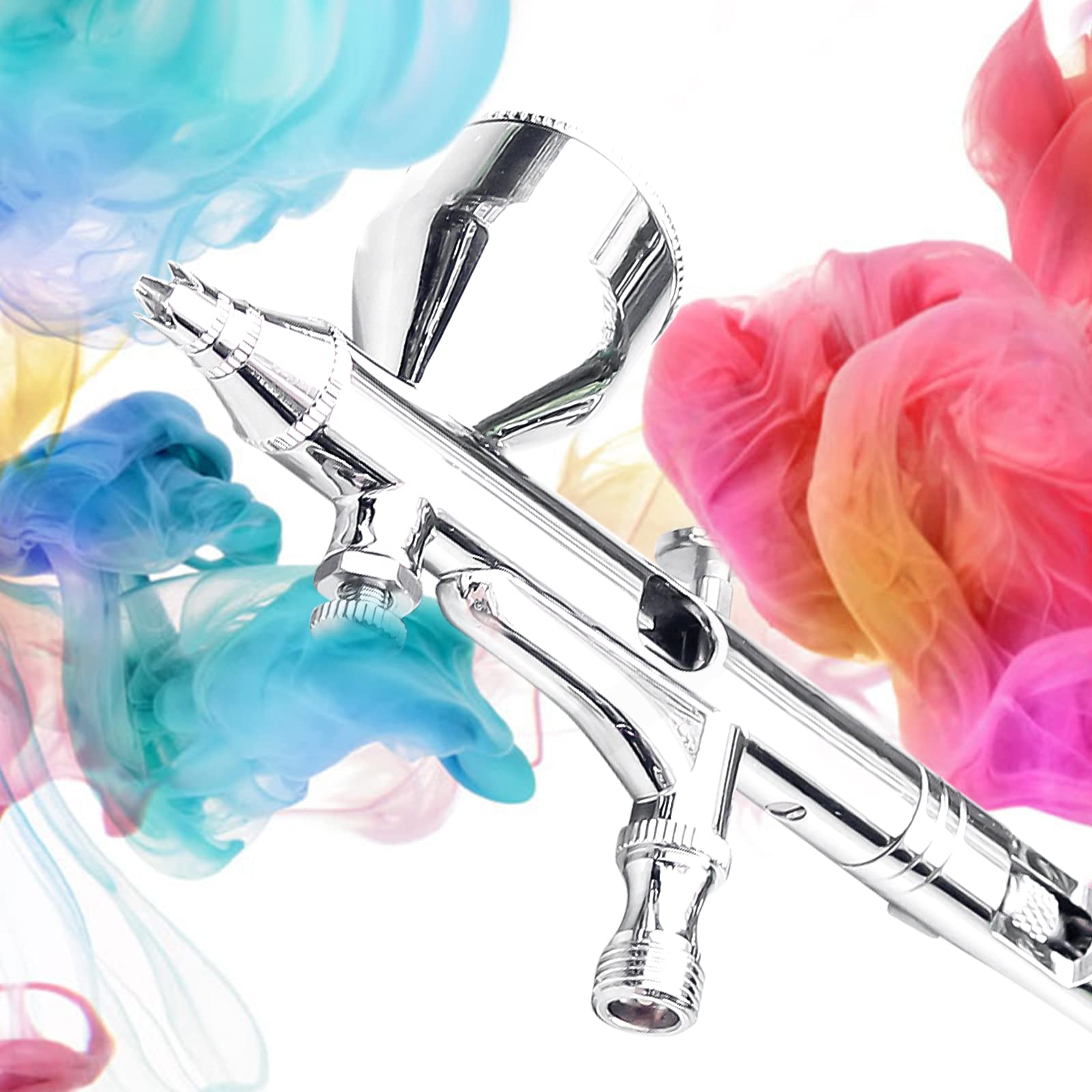 LEFUTUR Dual Action Gravity Feed Spray Gun Kit - 0.3mm Nozzle & 1/3 oz Cup for Automotive Painting, DIY Projects, Cake Decorating & Hobby Art | Professional Airbrush Tool for Cars, Crafts & Baking