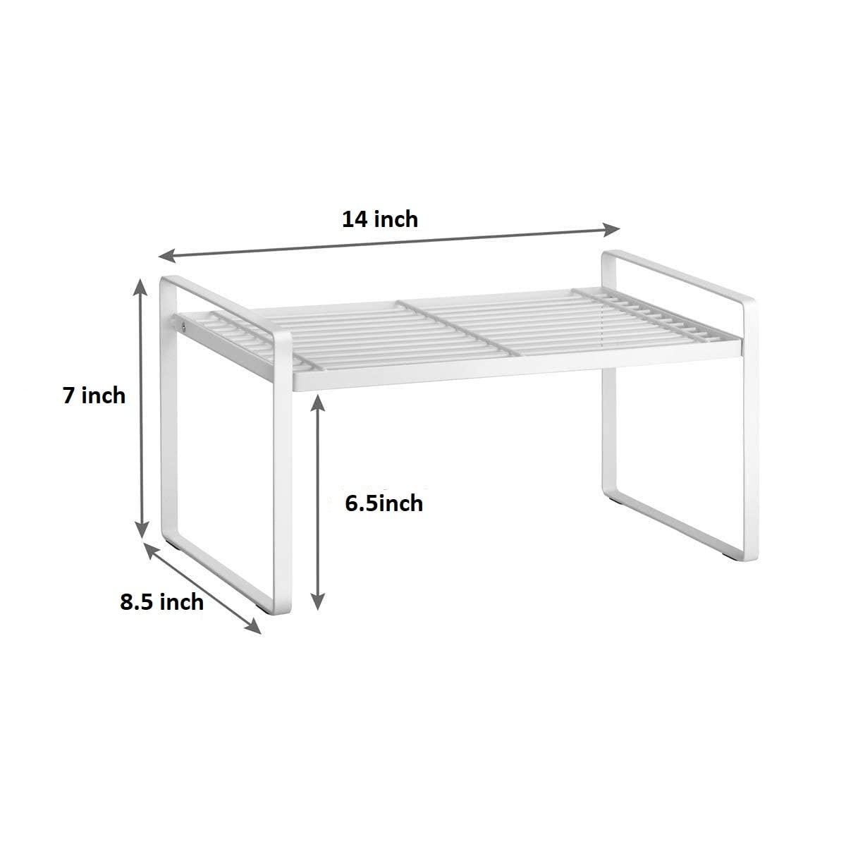 Appeasy Kitchen Cabinet Organizer & Counter Shelf - Multipurpose Metal Storage Rack for Pantry, Bedroom, Bathroom (White) | Space-Saving Solution for Home Organization