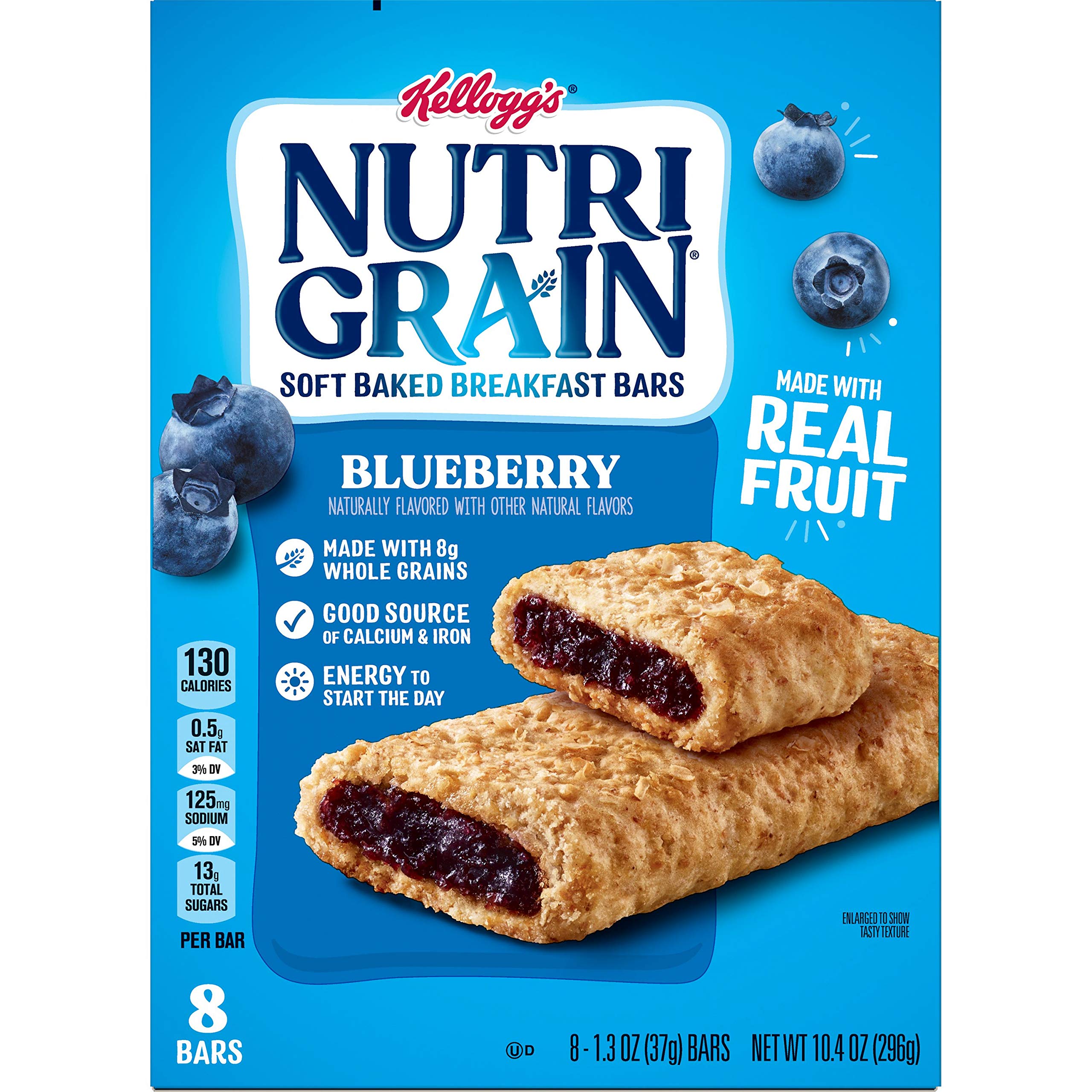 Nutri-Grain Soft Baked Breakfast Bars - Healthy Whole Grain Blueberry Snacks for Kids (6 Boxes, 48 Count) | Perfect for School Lunches, After-School Treats & On-the-Go Nutrition