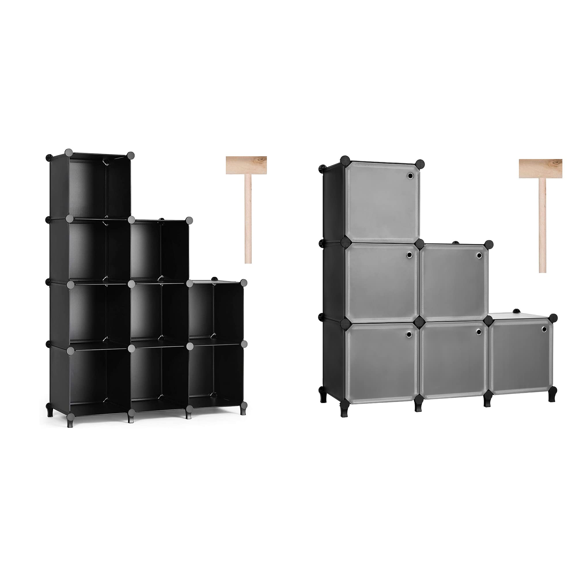 Puroma 9-Cube Closet Storage Organizer with Doors - Fabric Shelving Unit for Bedroom, Living Room & Office Organization