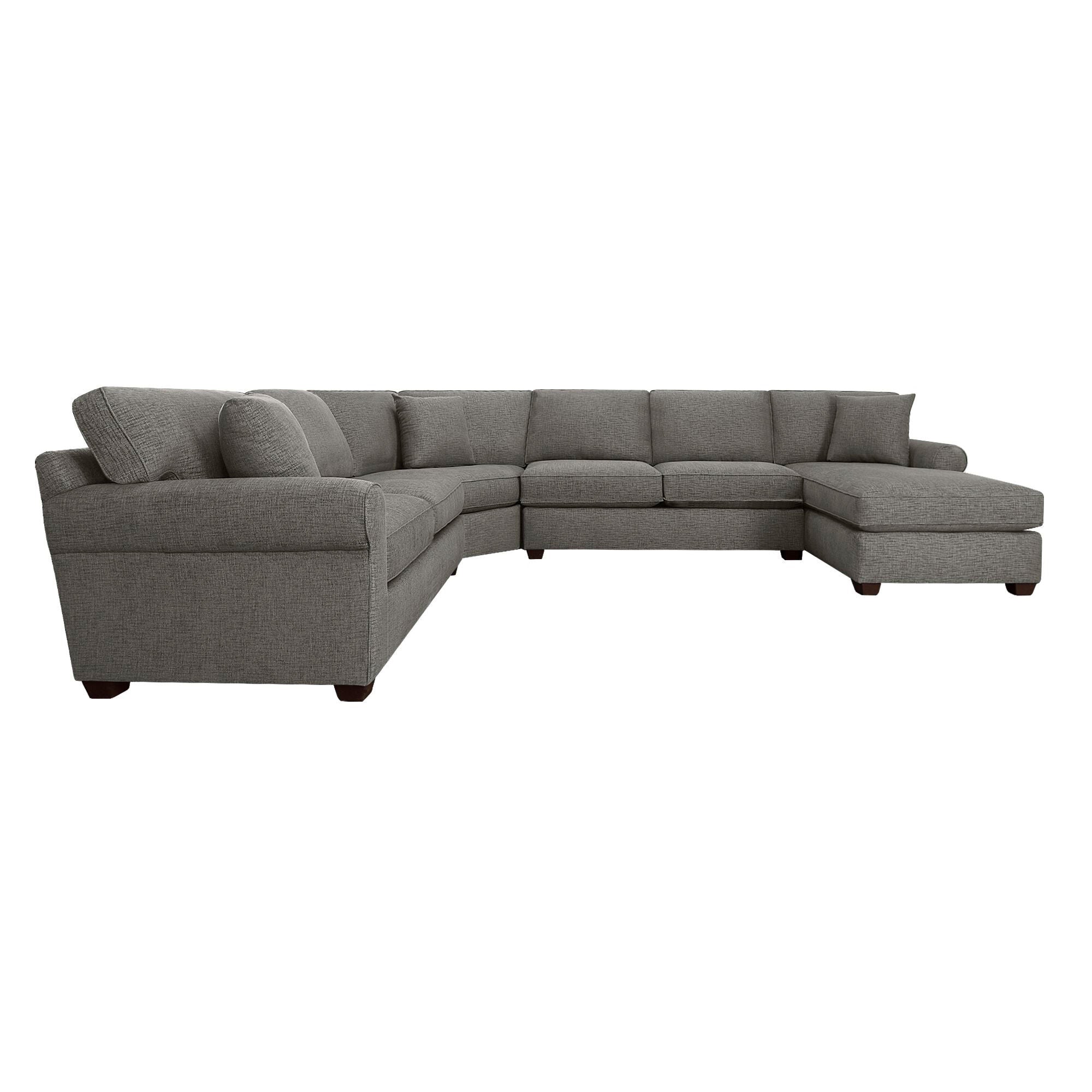 4-Piece Right Chaise Wedge Sectional Sofa with Connector - Modern Living Room Furniture for Small Spaces & Apartments