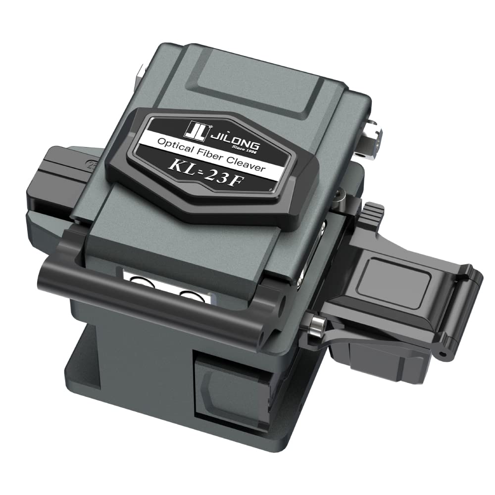 High Precision JILONG KL-23F Optical Fiber Cleaver with Double Fiber Holders - 48,000 Cleaves for 250um, 900um & 3mm Fibers - Ideal for Telecom, Data Centers & Fiber Optic Network Installations