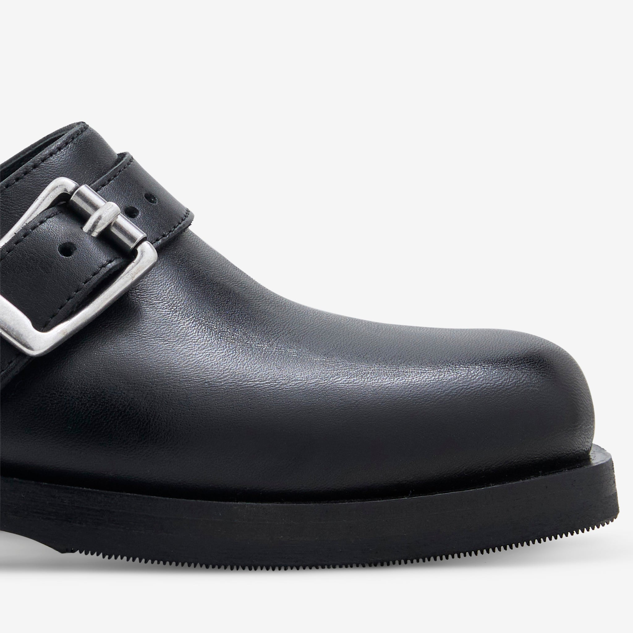 Black Leather Mule Shoes for Women - Comfortable Slip-On Loafers for Casual Wear, Office & Travel
