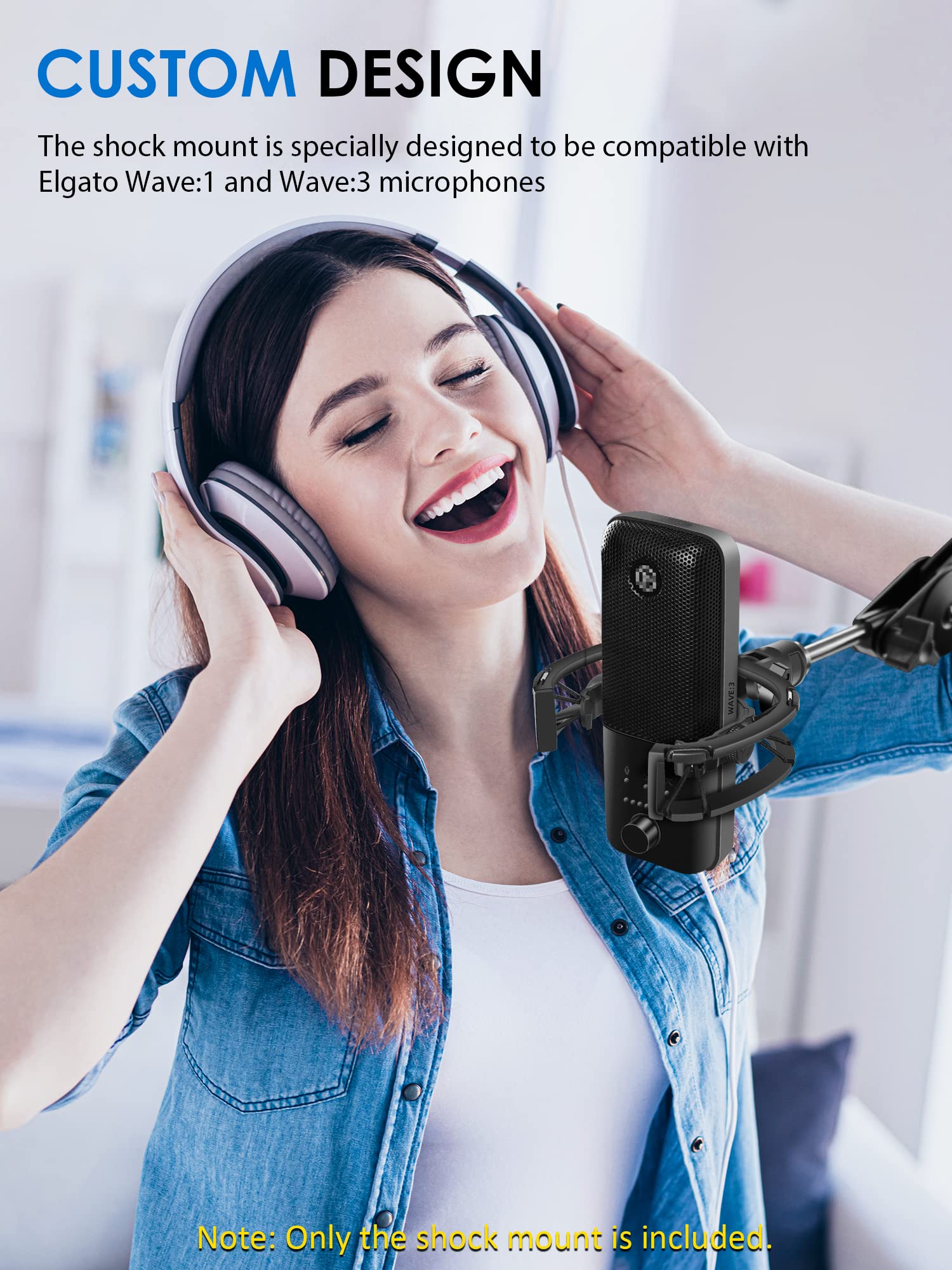 Elgato Wave Shock Mount - Anti-Vibration Suspension Mic Holder for Wave 1 & Wave 3 Microphones - Perfect for Streaming, Podcasting & Voice Recording
