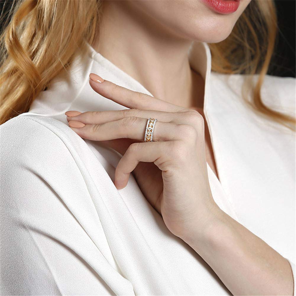 Jeulia Sterling Silver Eternity Wedding Band for Women - Solitaire Engagement Ring, Stackable Promise Ring, Anniversary Gift with Jewelry Box | Perfect for Proposals, Weddings, Anniversaries & Everyday Wear