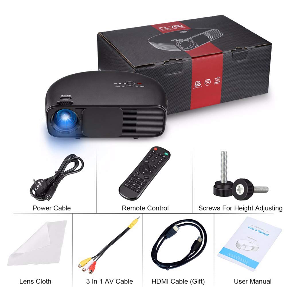 XIKDJ HD Home Cinema Projector - 3300 Lumens LED Projector Supports 1080P HDMI USB VGA for TV Laptop Smartphone - Perfect for Movie Nights, Gaming Parties & Home Theater Entertainment