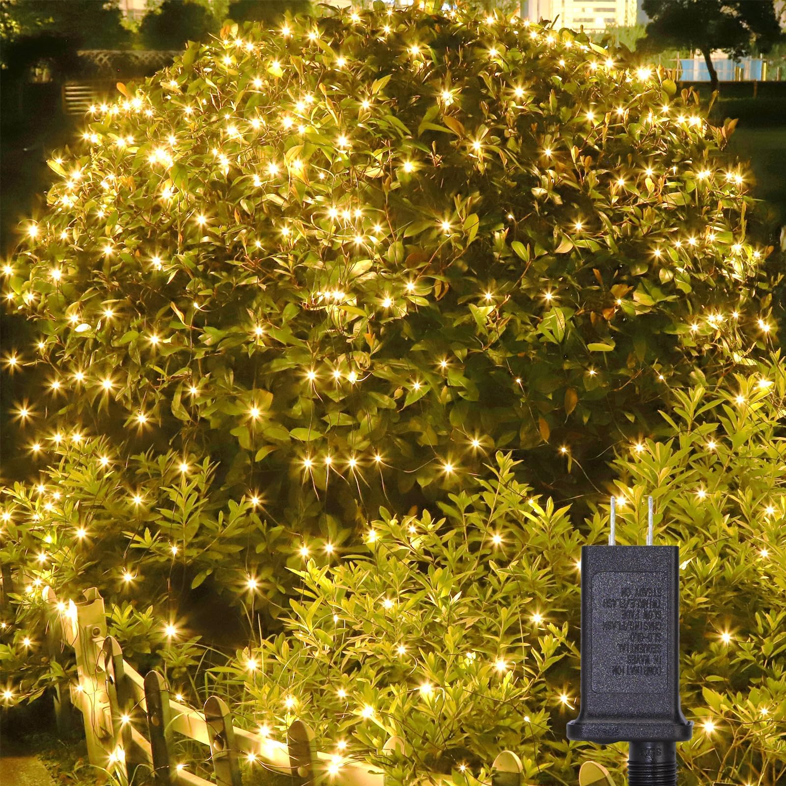 400 LED Outdoor Net Lights - 10Ft x 10Ft Connectable Mesh Lights for Gazebo, Bushes, Patio & Christmas Decor | 8 Lighting Modes (Warm White) | Perfect for Garden Parties, Wedding Decorations & Holiday Lighting
