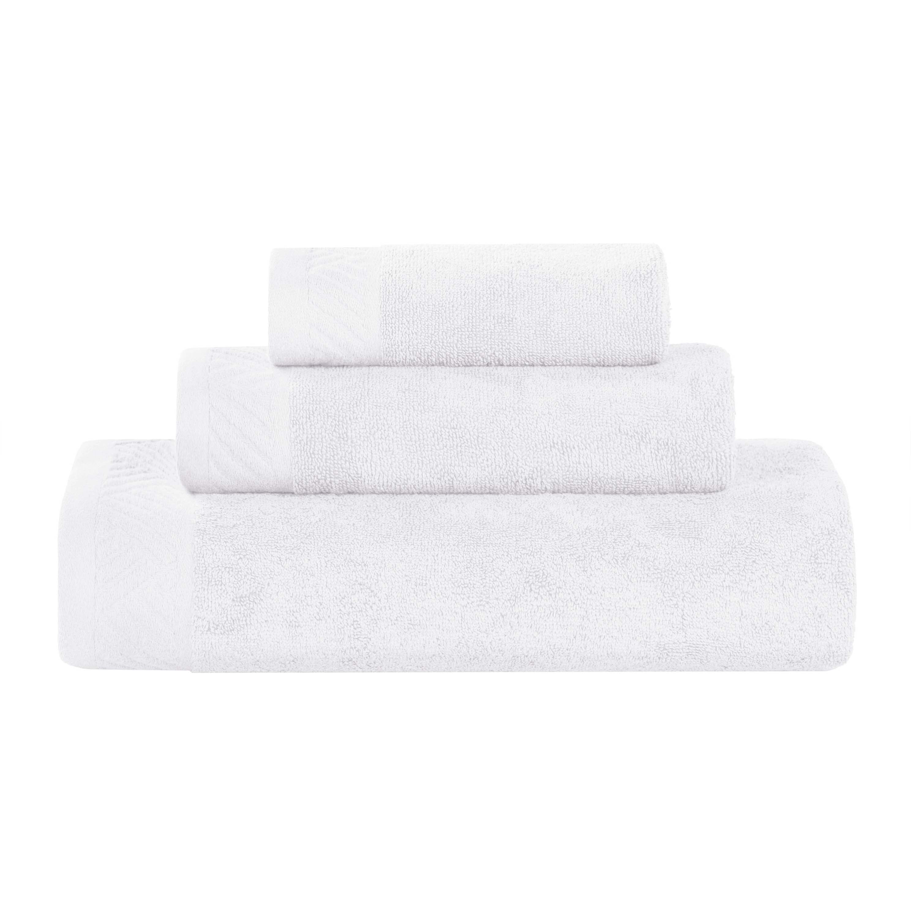 Premium Basketweave Egyptian Cotton 3-Piece Towel Set - Ultra Soft & Absorbent Bath, Beach & Gym Towels for Luxury Spa, Pool & Travel Use