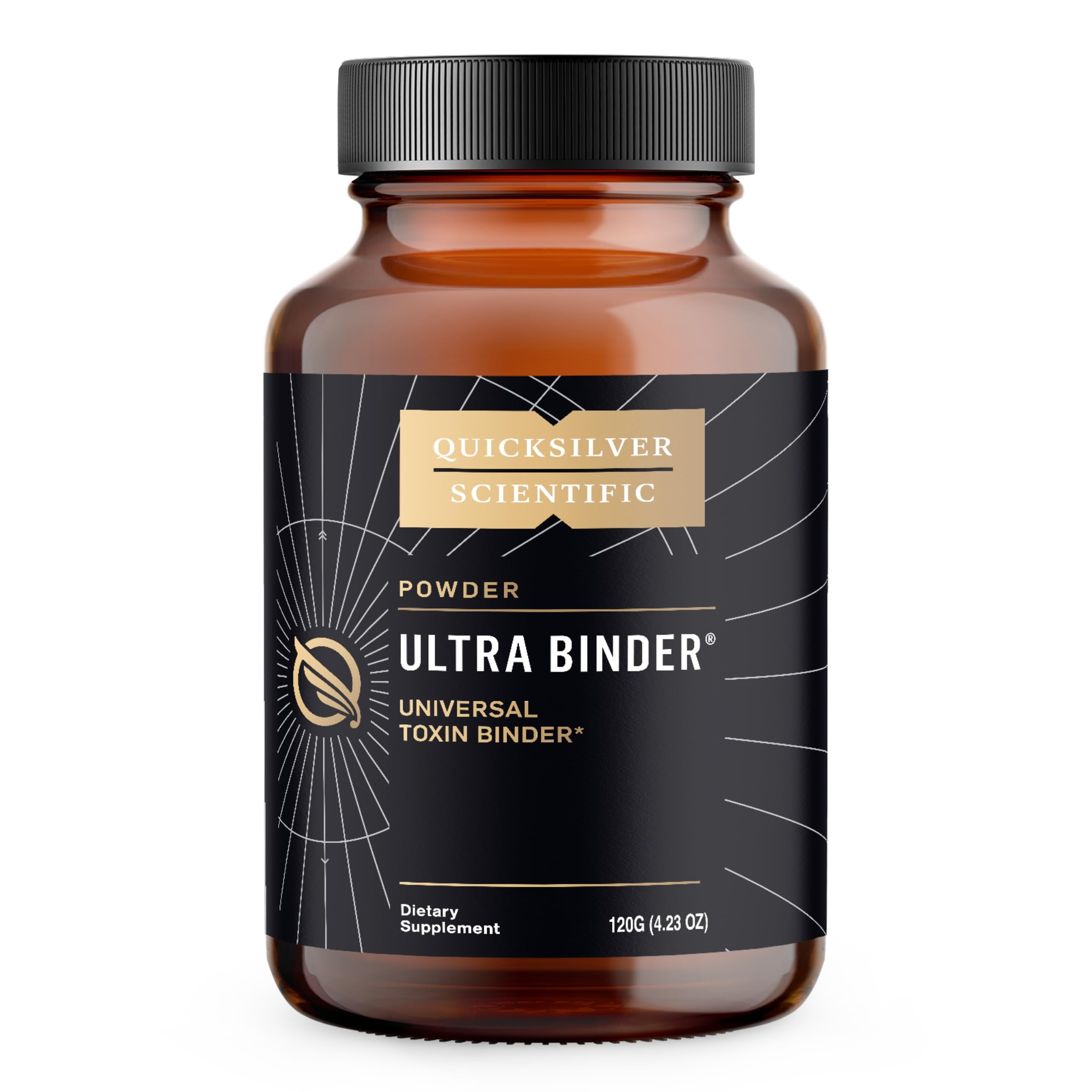 Quicksilver Scientific Ultra Binder Powder - Bentonite Clay, Zeolite & Charcoal Supplement for Gut Health & Toxin Removal (120g) - Supports Detox, Heavy Metal Cleansing & Digestive Wellness for Daily Wellness Routine