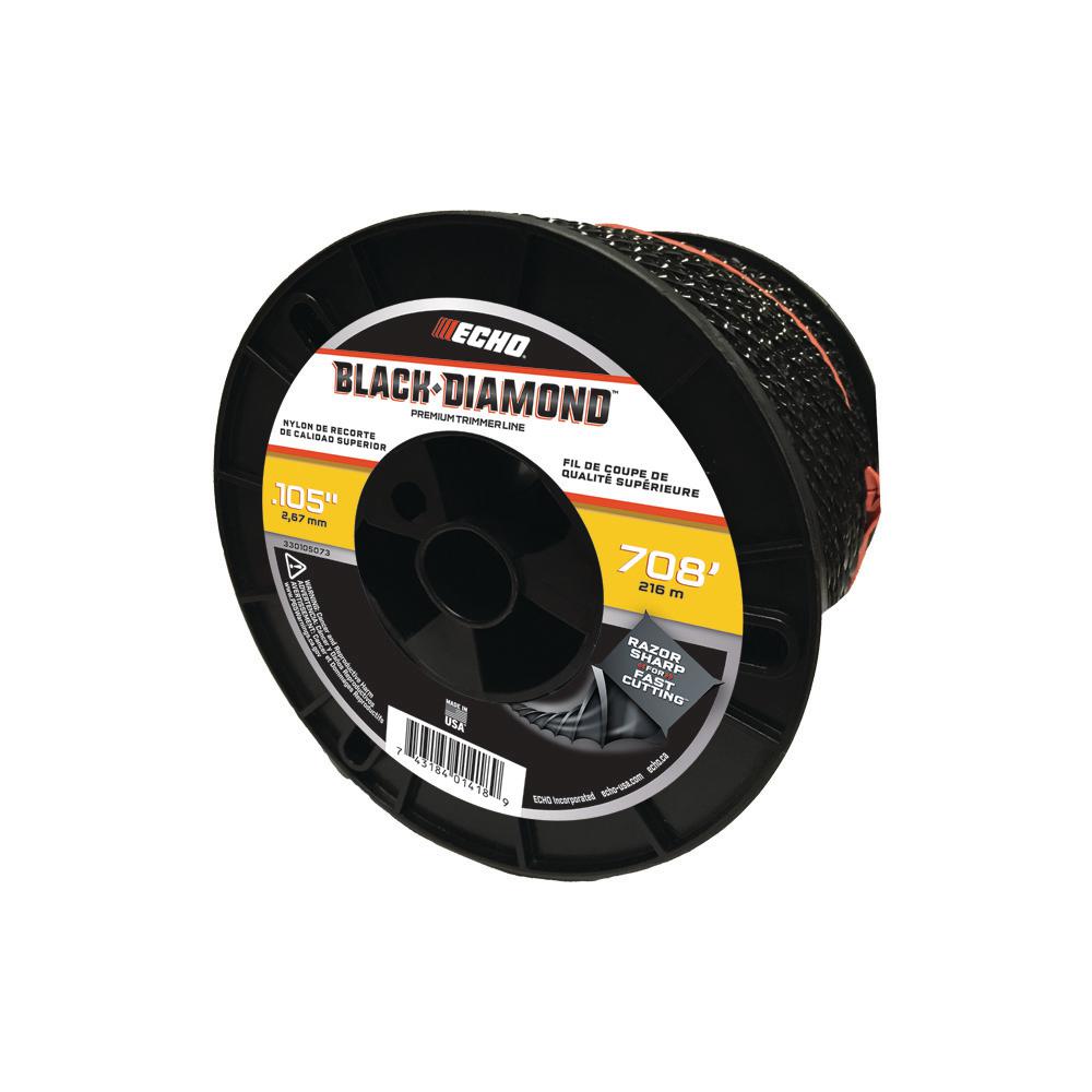 ECHO .105 Black Diamond Trimmer Line 5lb Spool - Heavy-Duty Commercial Grade Weed Eater String for Lawn Mowers, Trimmers & Landscaping Tools - Perfect for Thick Grass, Brush & Tough Vegetation